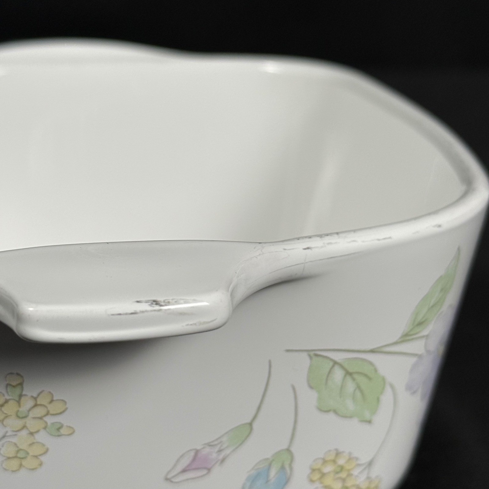 Corning Ware Pastel Bouquet Casserole Set 1.5L & Lid 2 Petite Pans VTG 1985-90