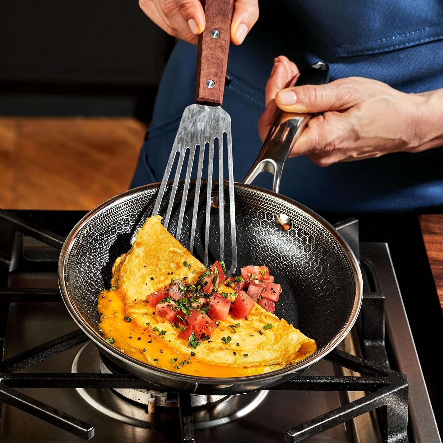 6 Piece Hybrid Nonstick Frying Pan Set, 8, 10 and 12-Inch Frying Pans with Li…