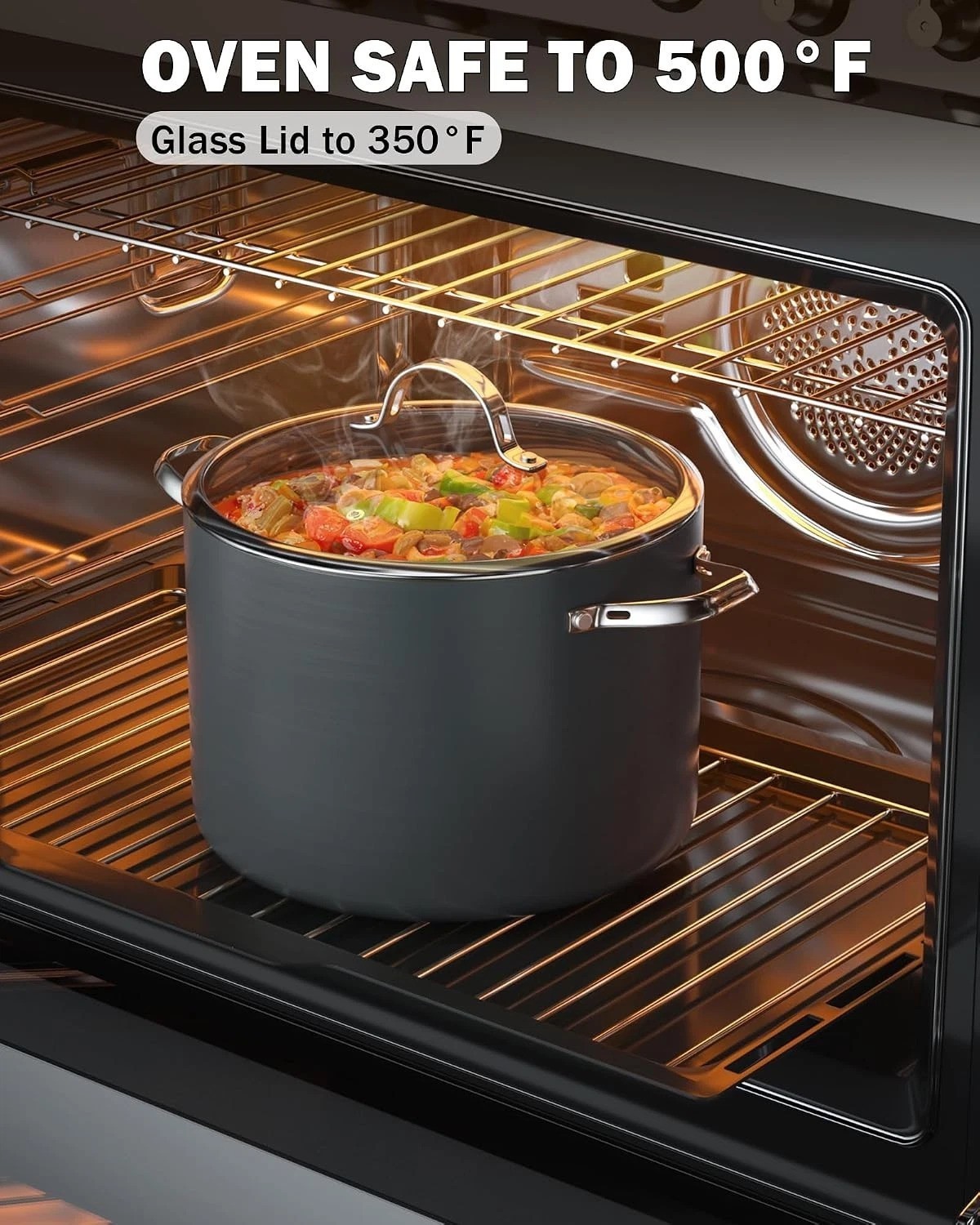 Stylish 8 Quart Dutch Oven with Hard Anodized Nonstick Coating-Limited Induction