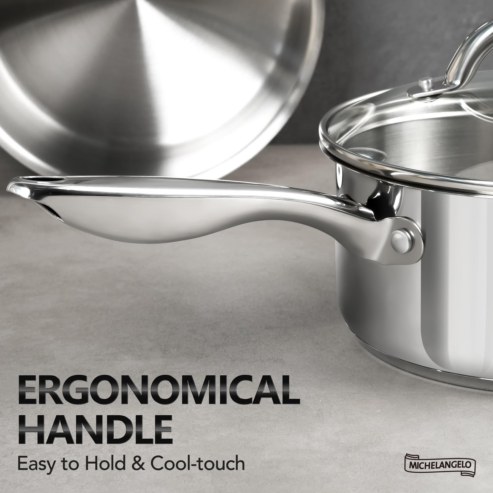 1.5 QT Saucepan with Lid 18/10 Stainless Steel Sauce Pan with Tri-Ply Bottom