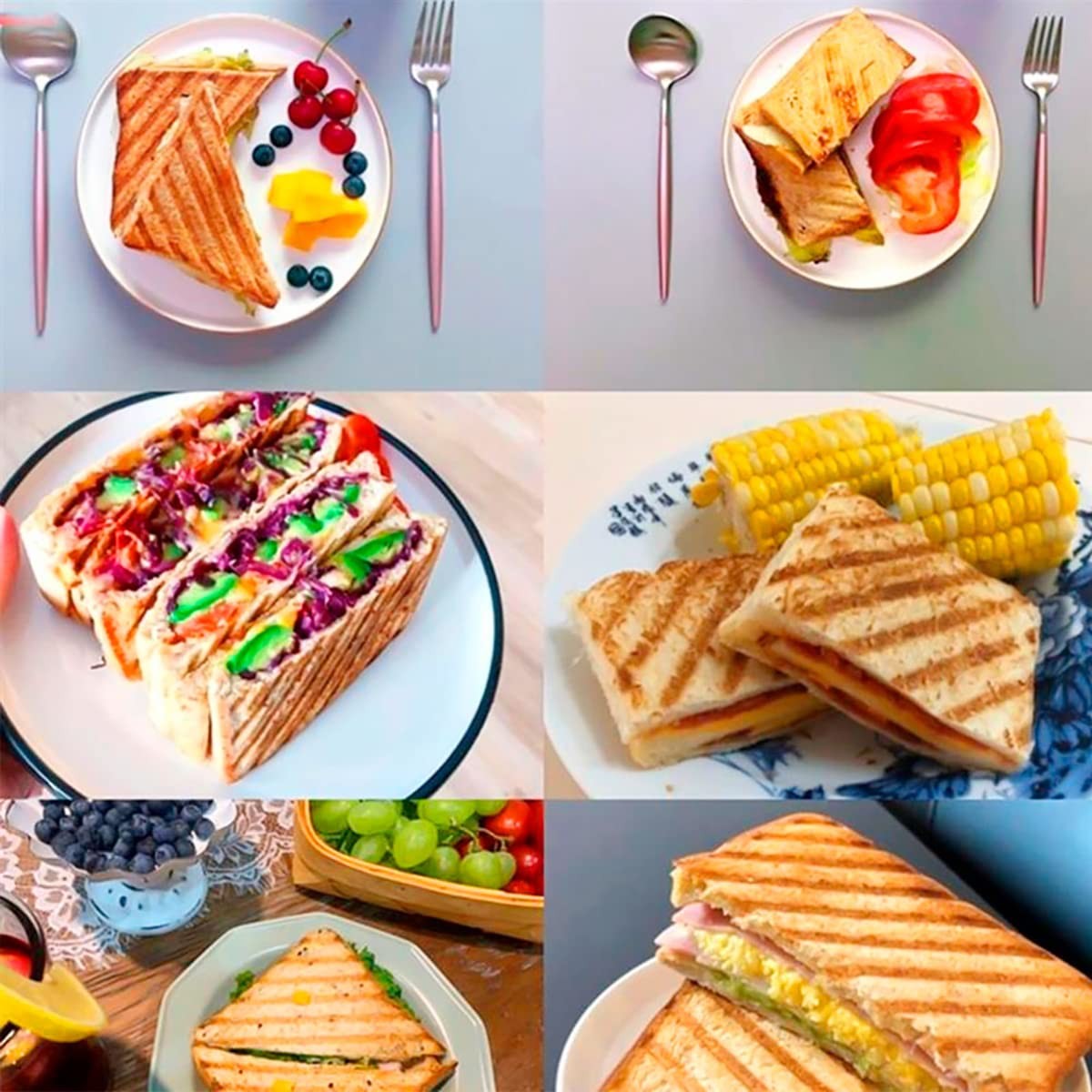Grilled Sandwich Maker,Camping Toastie Maker, Stove top Panini Press Pan with…