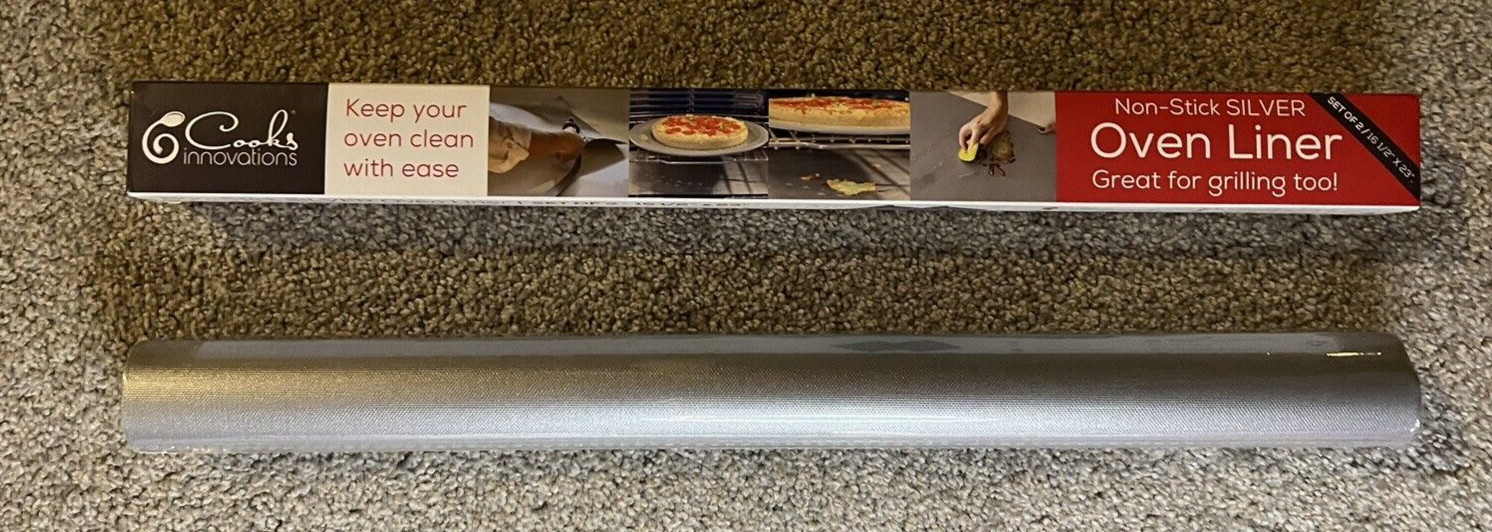 NEW Cooks Innovations Set 2 Non-Stick Silver Oven Liner 16.5” x 23” Grill Baking