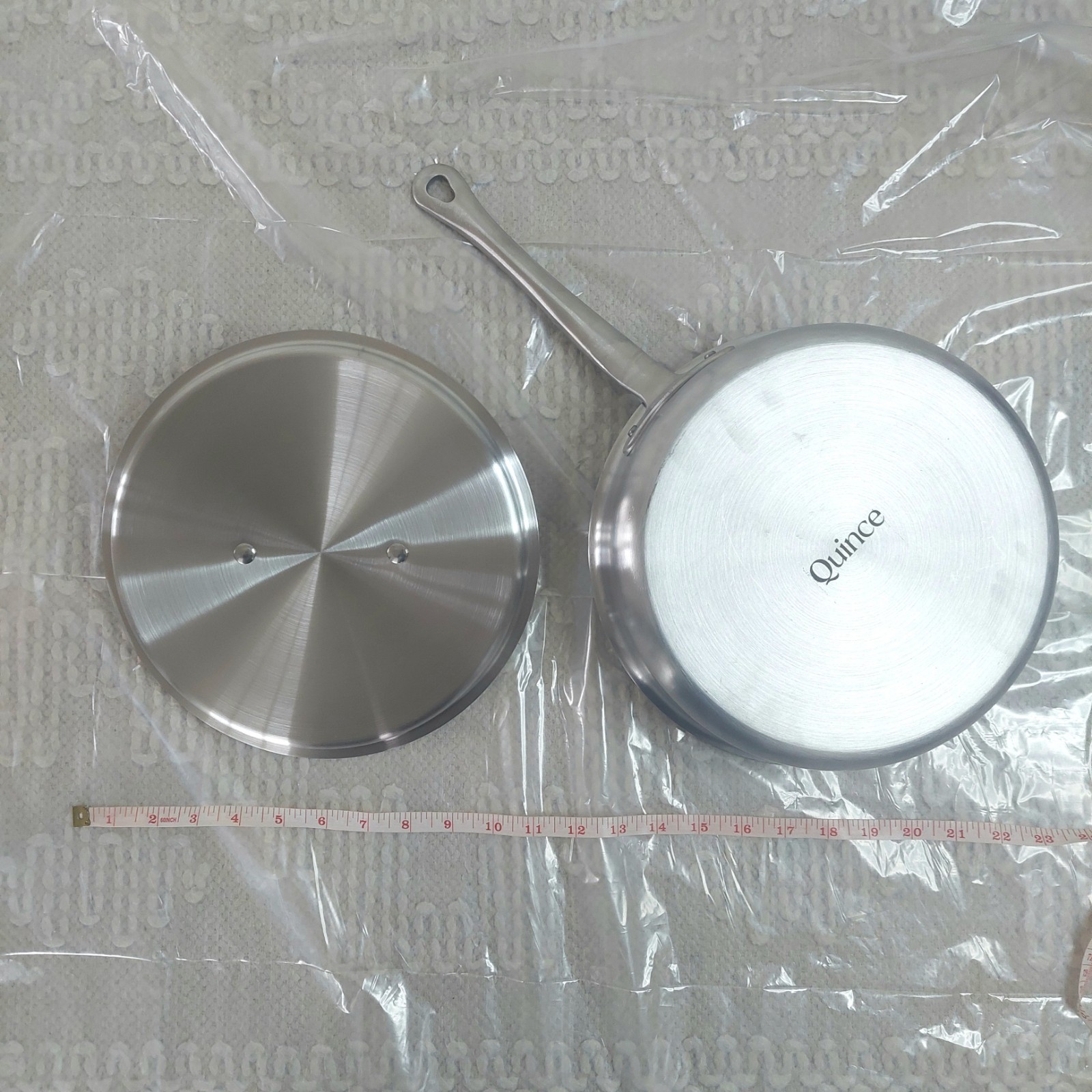 NWOT! Quince Set Of 2- 5ply Stainless Steel- 10in Fry Pan, 3qt Saute’ Pan ! (S8)