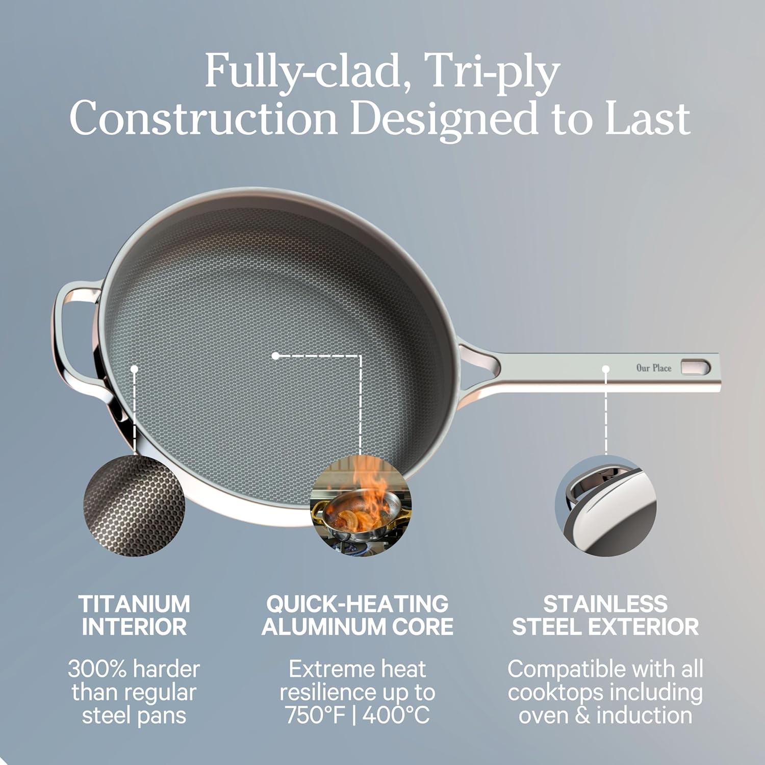 Titanium Mini Always Pan Pro – 8.5” (1.48 Qt) No-Coating Nonstick Skillet