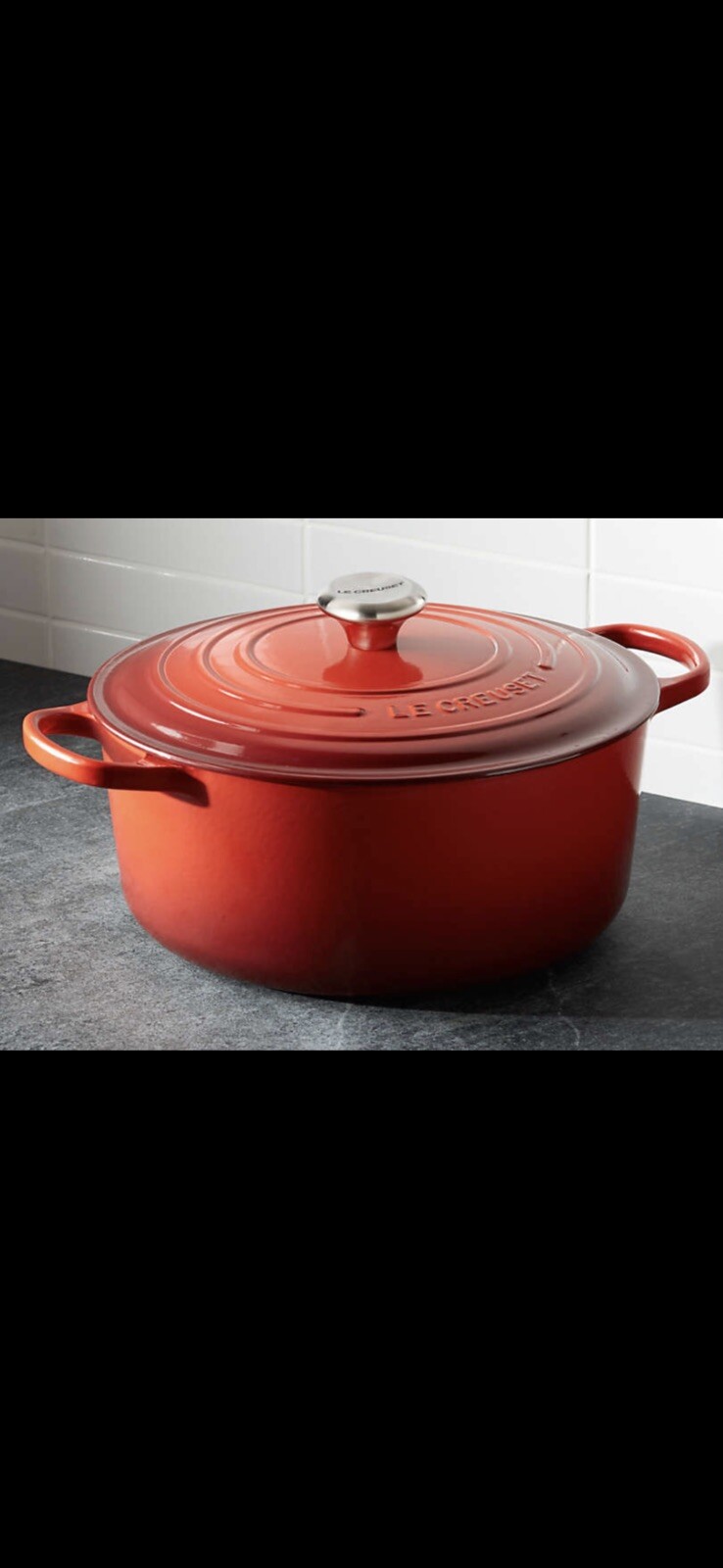 ~LeCreuset*NEW*9Qt*Signature Round French Dutch Oven – Cerise, Red Color…