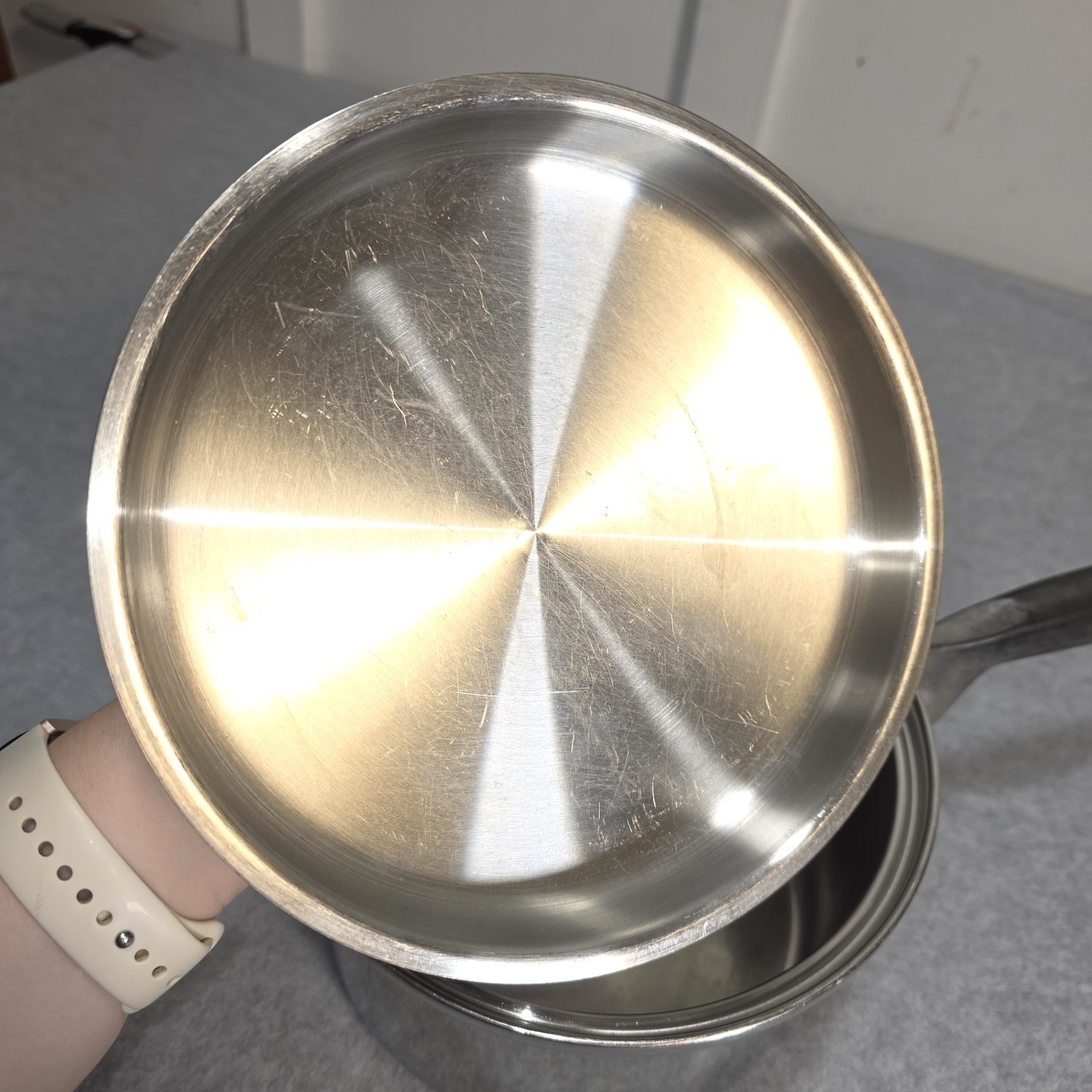 Permanent Stainless Steel 8″ Multi Core Sauce Pan/Lid 5 Ply USA Induction
