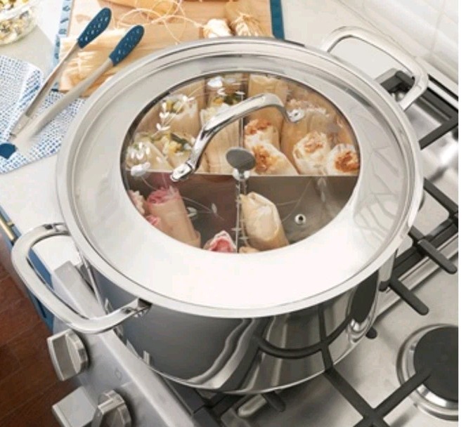Princess House Heritage Stainless Steel Classic 32-Qt. Tamalera W/Divider #10370