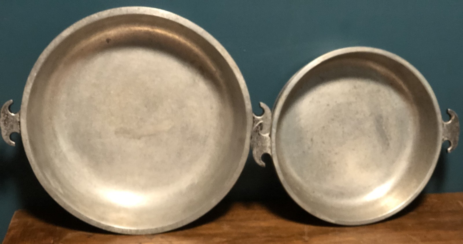 Two Vintage Guardian Service Hammered Aluminum Cookware Casserole Frying Pans