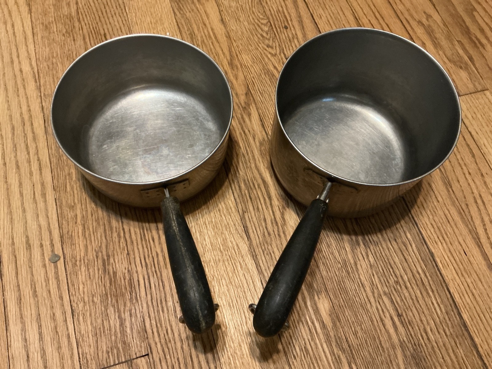 Stainless steel – copper clad cook pans, 6-1/4″, lot of 2