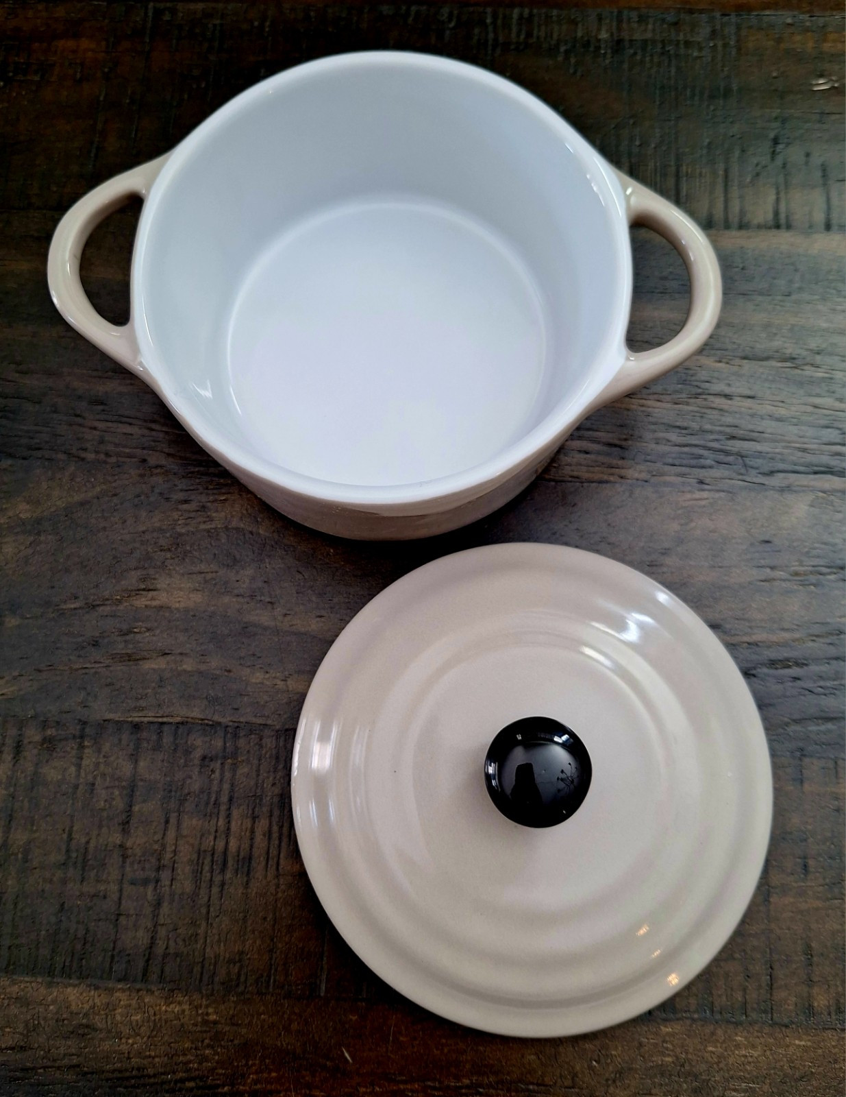Mini Cocotte Dish with Lid Stoneware Taupe 3 1/2″H X 6 3/8″L X 4 5/8″W