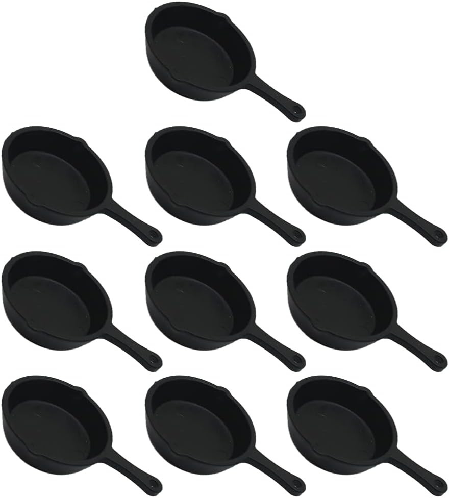 10Pcs Miniature Skillet Mini Cast Iron Skillet Small Frying Pan Set for Baked Co