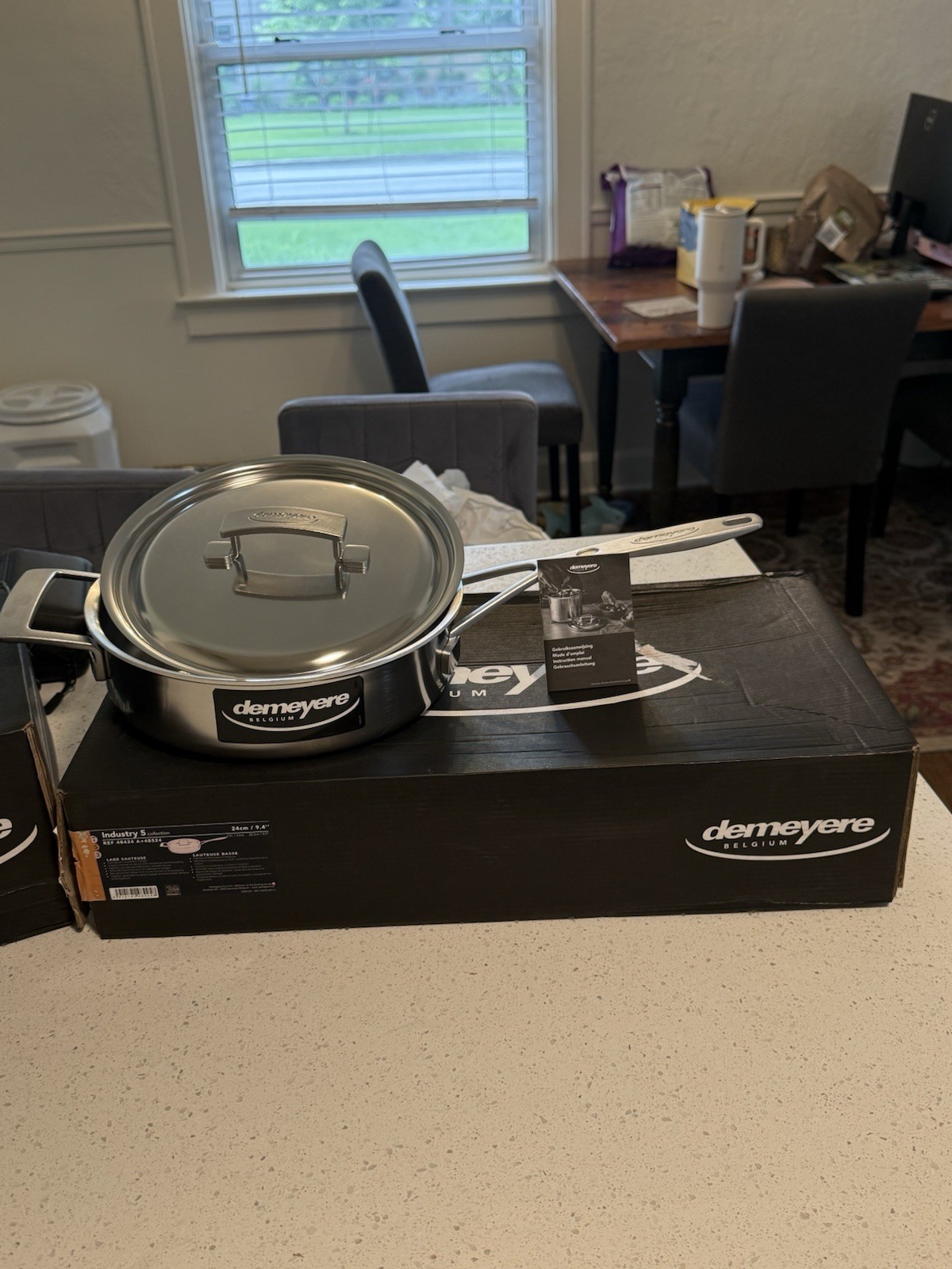 Demeyere Industry 5 Sauce Pan 22cm & Low Saute Pan 24cm w/ Lids Set