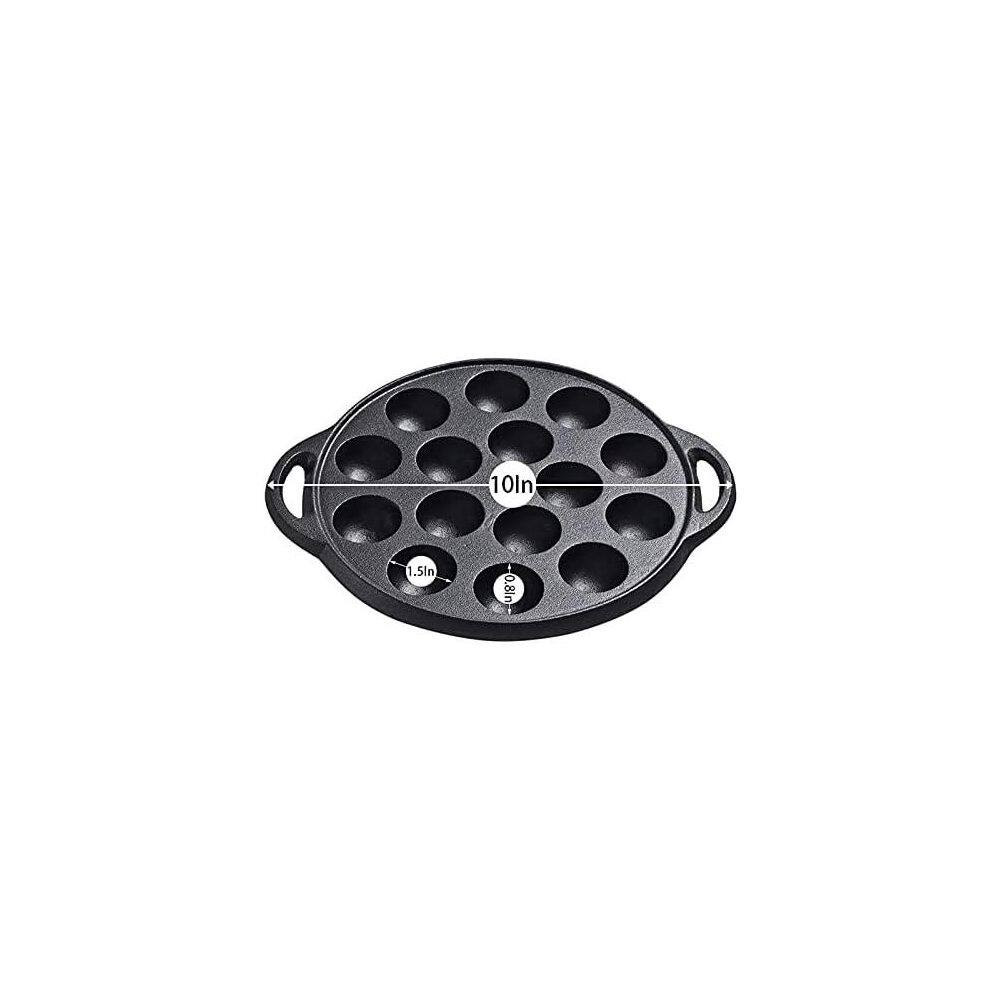 Non-Stick Takoyaki Pan, 1.5 In. Dia Pre-Seasoned Cast Iron Octopus Ball Grill, S