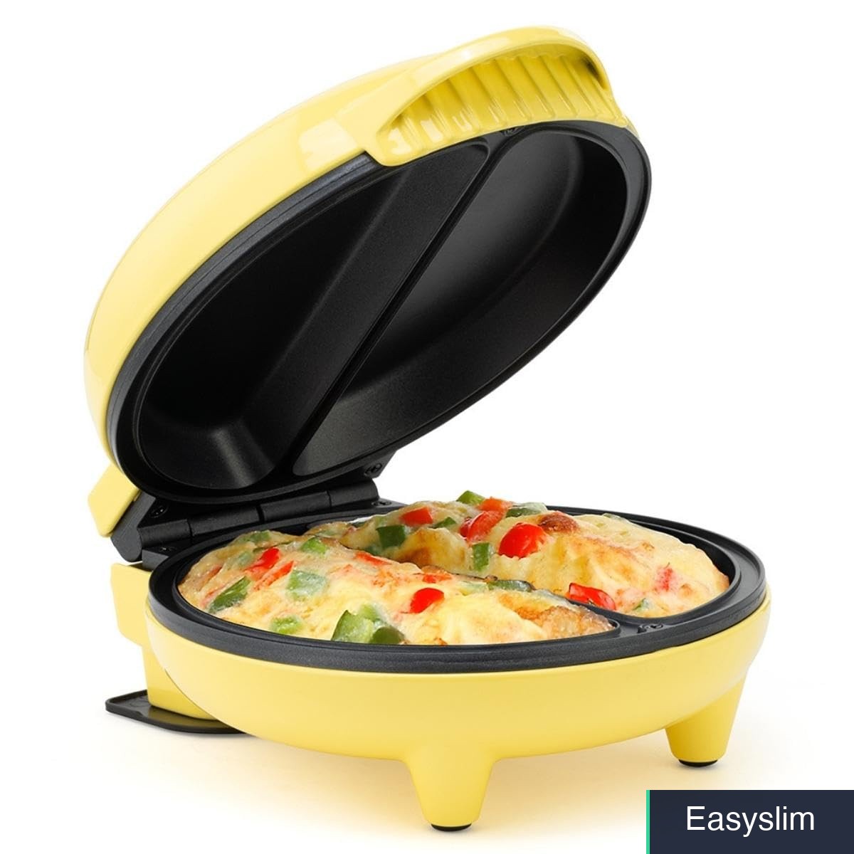 Omelet & Frittata Maker 2 Section Stainless Steel Yellow Non Stick Compact
