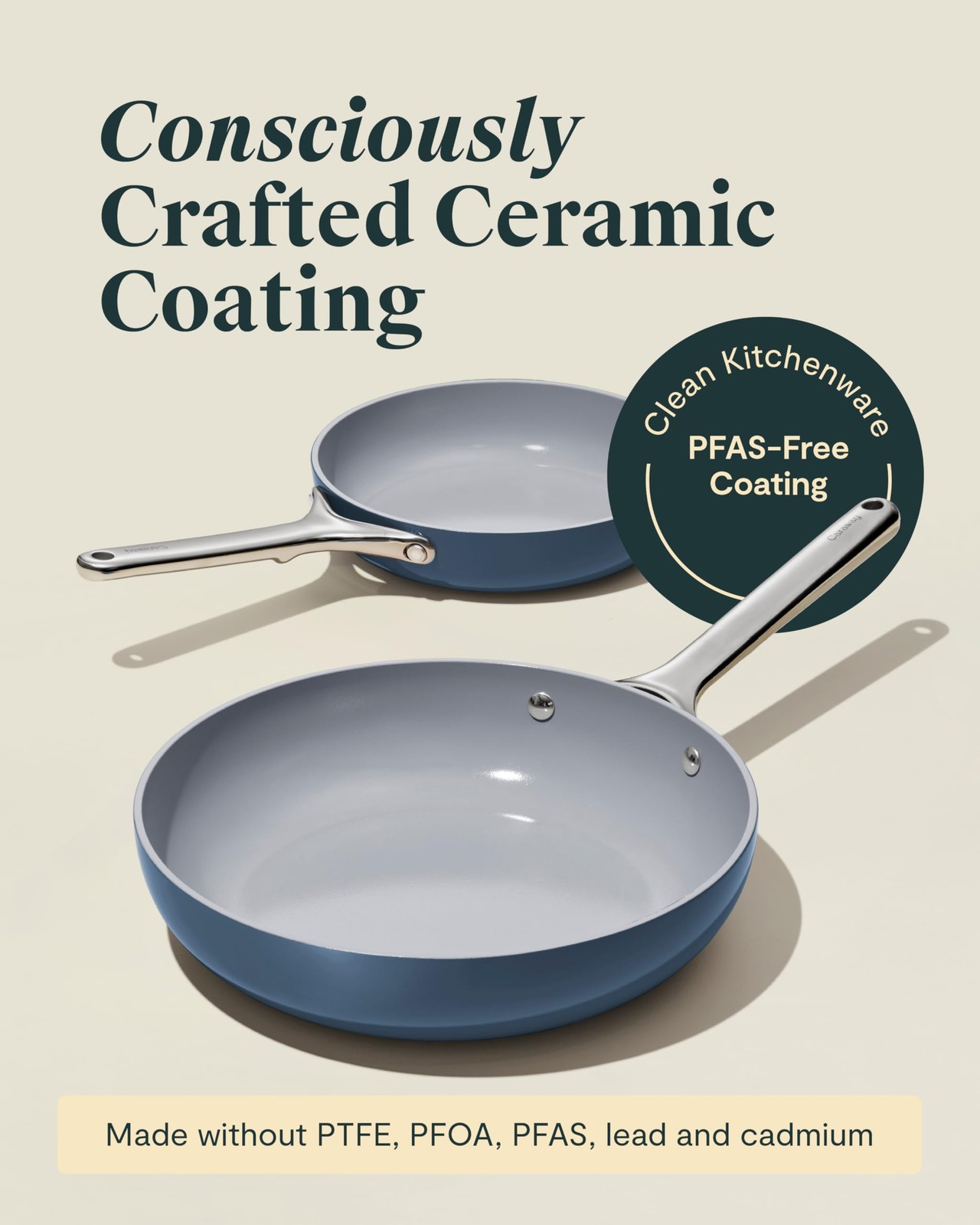 Caraway Nonstick Ceramic Frying Pan (2.7 qt, 10.5″) – Non Toxic, PTFE & PFOA …
