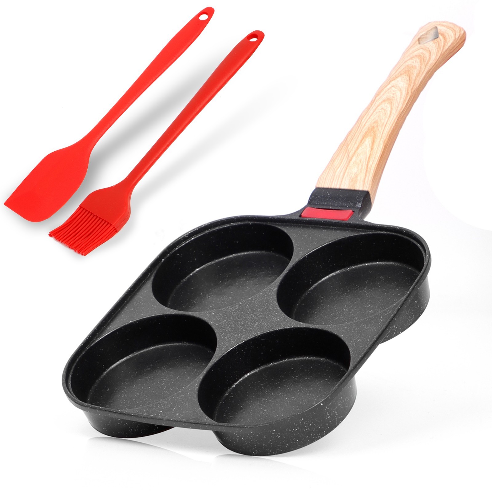 4-Cup Nonstick Egg Frying Pan Omelette Pan Granite Mini Egg Cooker Pancake Pan