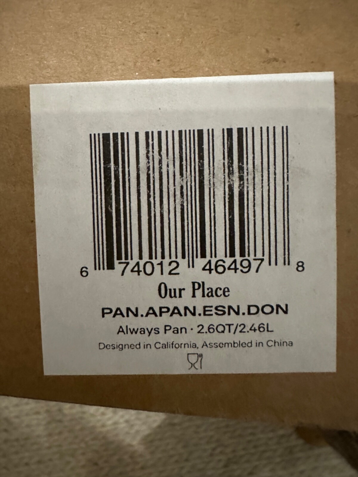 Our Place Always Pan 2.6 Qt 10.5” w/ Wooden Spoon + Steamer Basket -2.0 BLACK