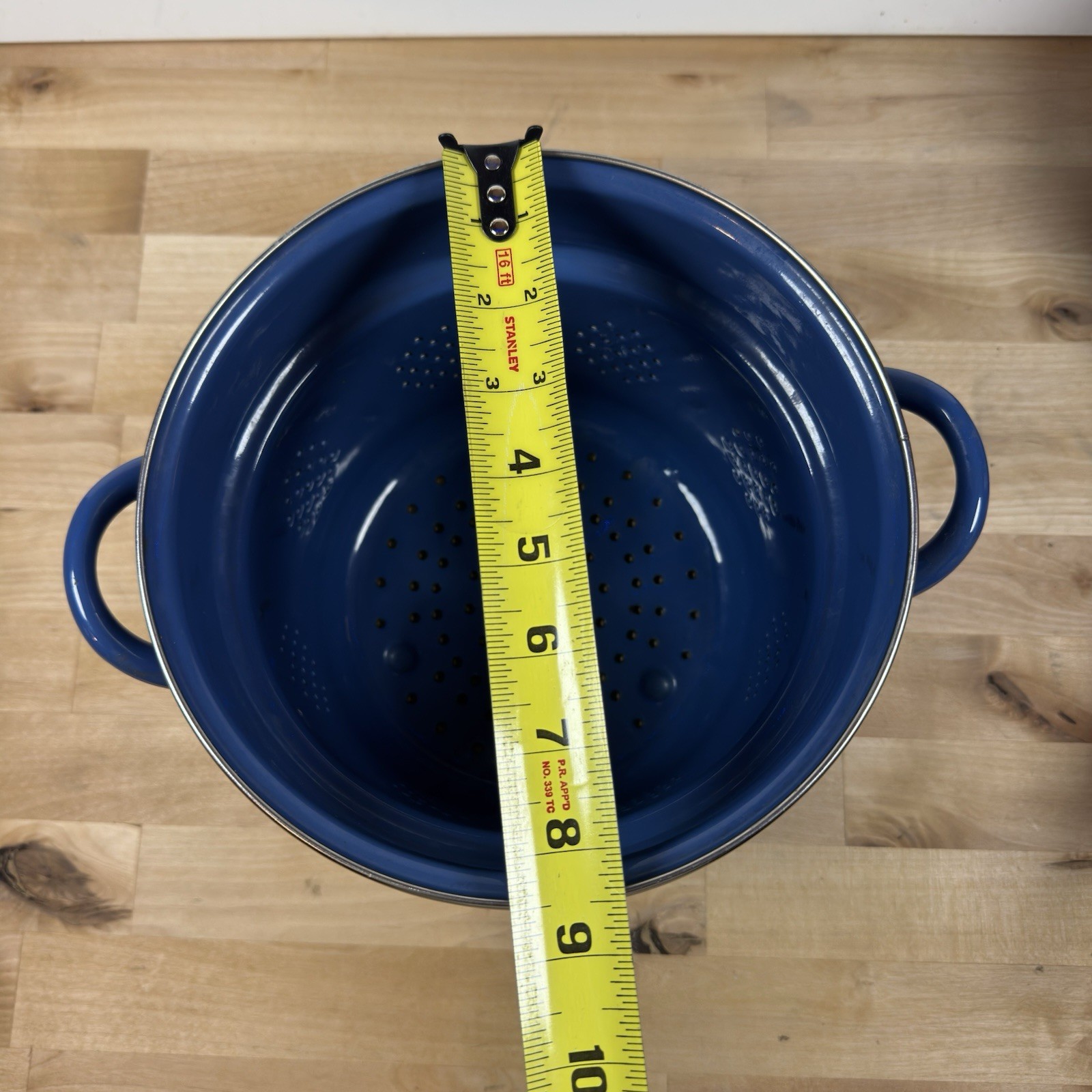 Le Creuset Enameled Steel Blue Steamer Colander Insert 7.25″ x 8.5″