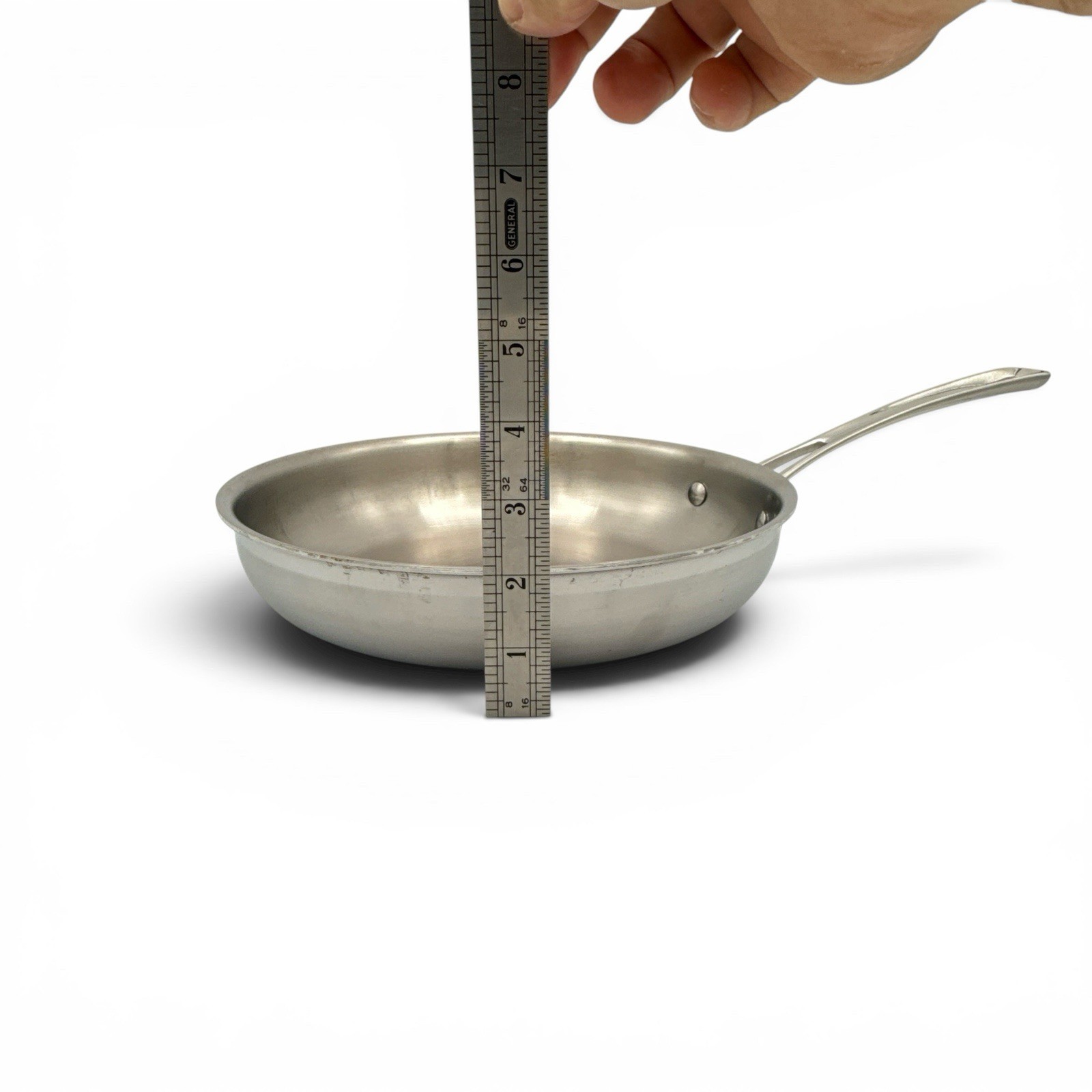 Italic 5-Ply Stainless Steel Clad Frying Pan w/ Lid Italy 10-1/8in