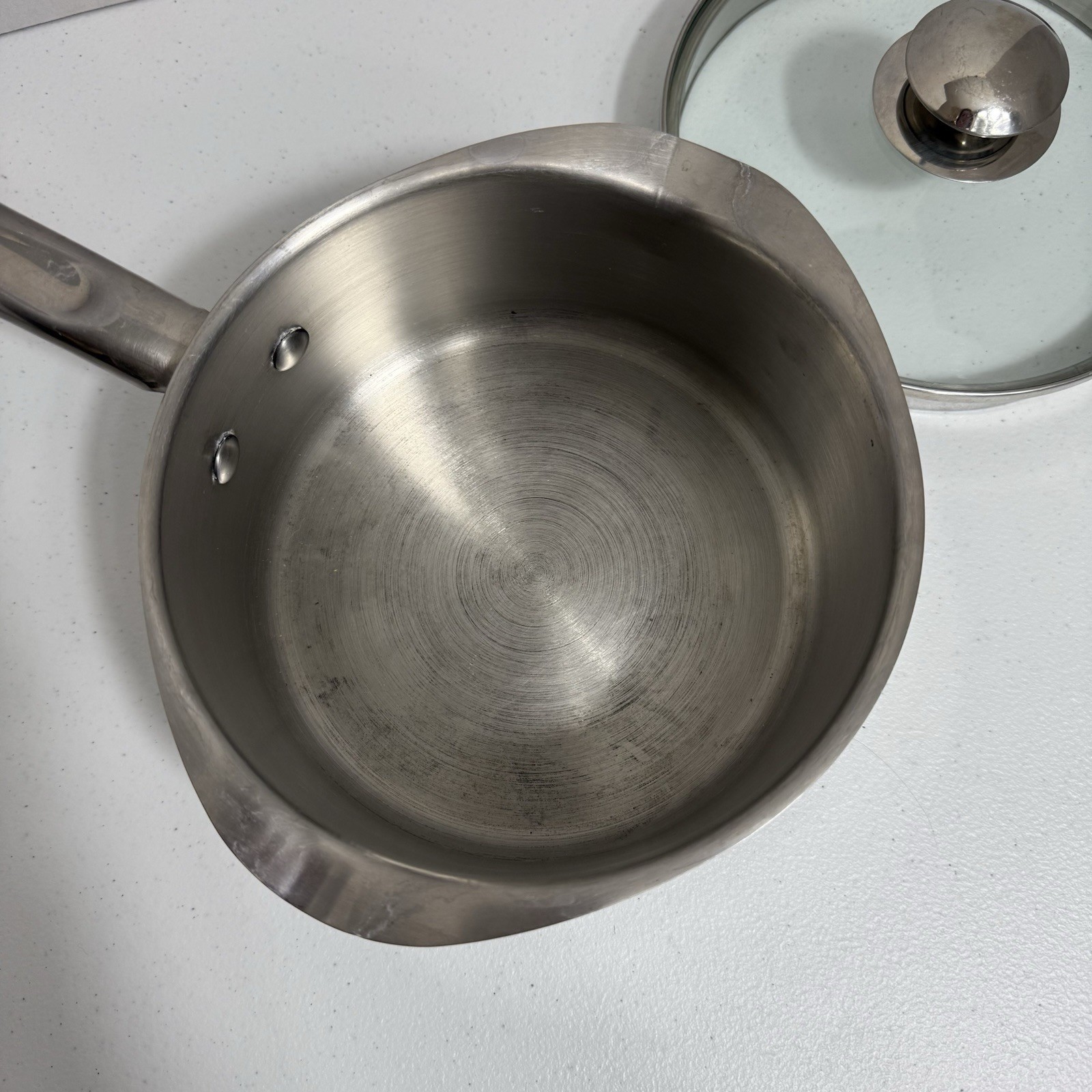 WearEver Stainless Steel 2 Qt Saucepan with Double Pour Spouts & Strainer Lid