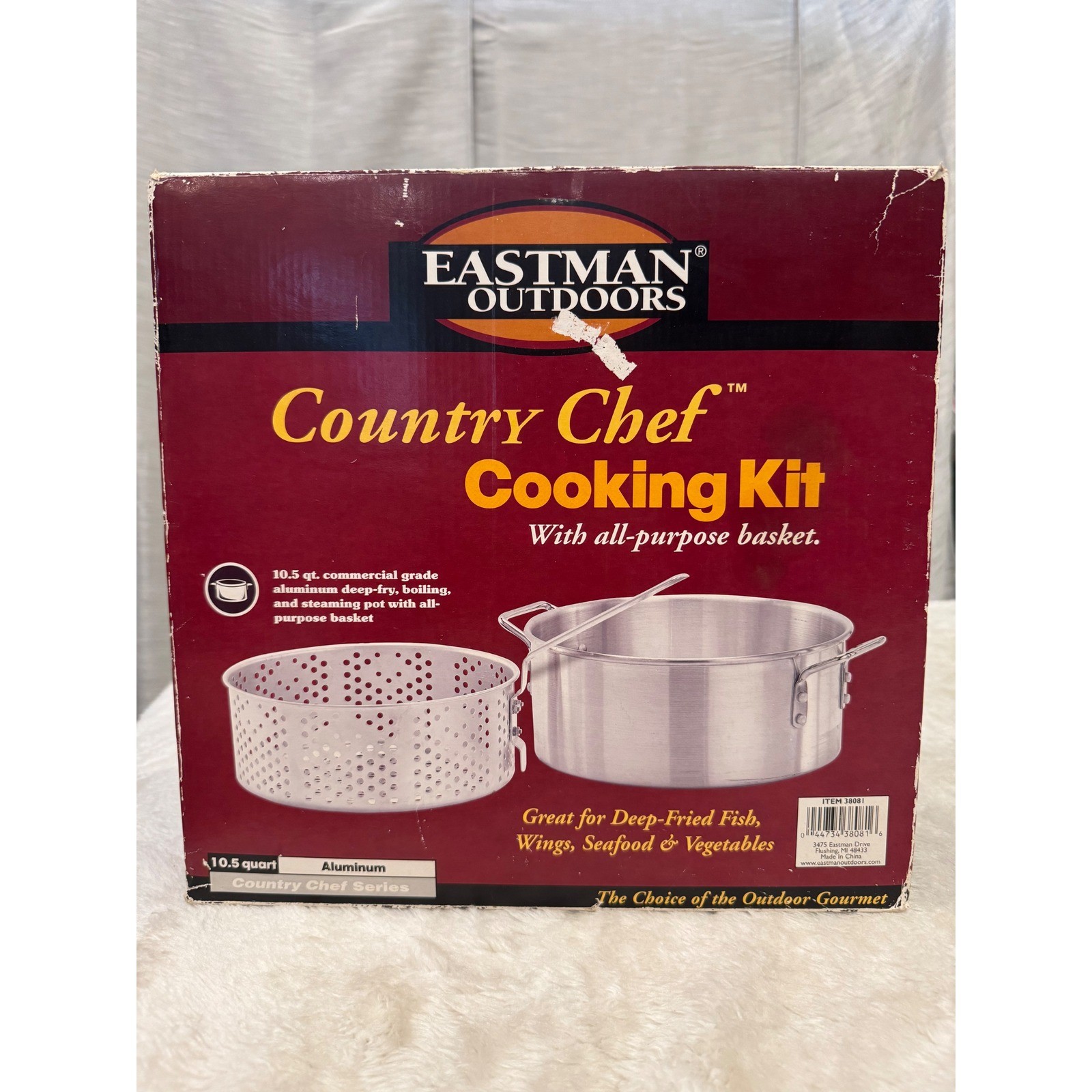 Eastman Outdoors Country Chef Cooking Kit 10.5 Qt Aluminum Pot & Basket 38081