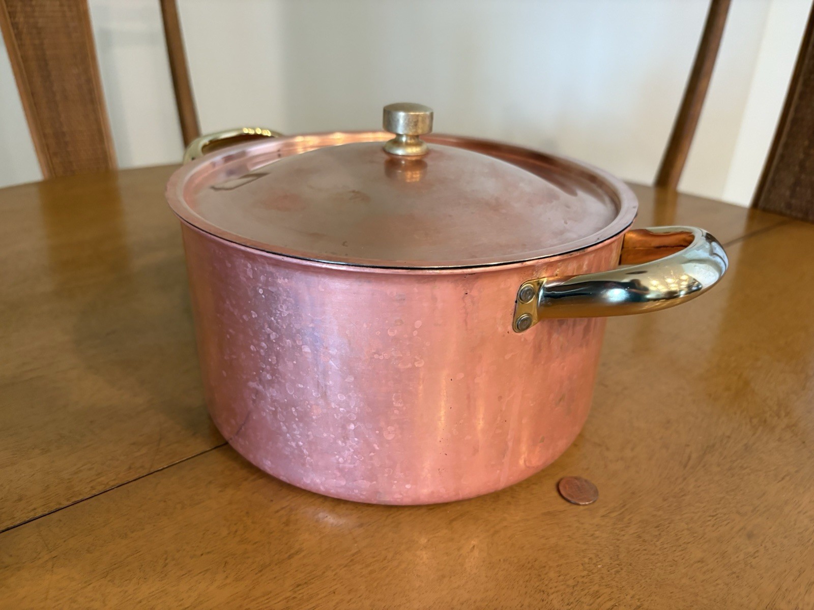 Copper & Brass Non-stick Large Stock Pot 4qt