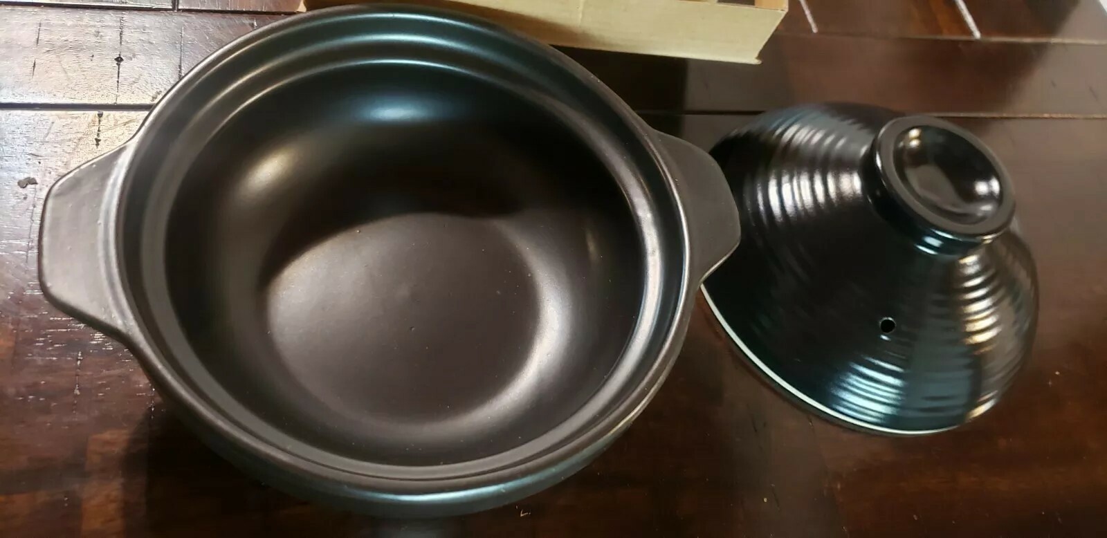 Earthen clay pot Daiso Japan, d6.7″, Black NWOB