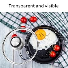6 Inch Universal Tempered Glass Pot Lid Glass Covers for Frying Pan Wok Pot