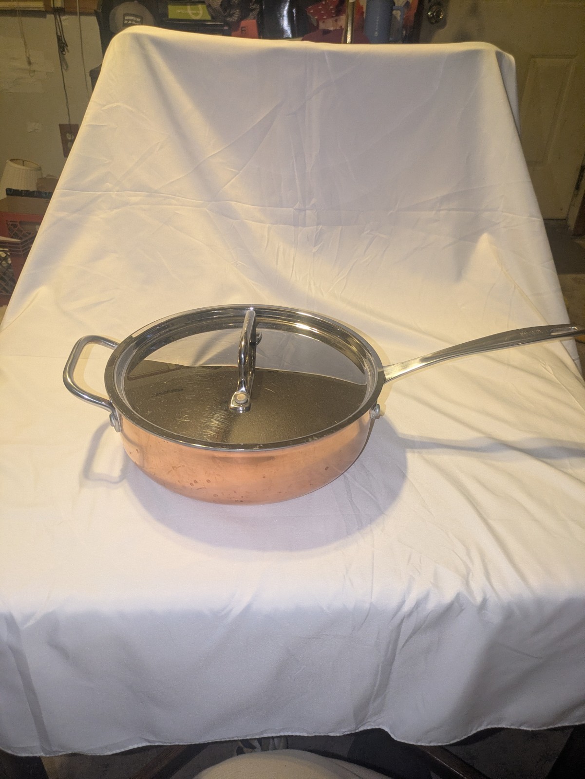 CUISINART COPPER BOTTOM SAUTE SKILLET PAN & LID COVER CTP333-24HT