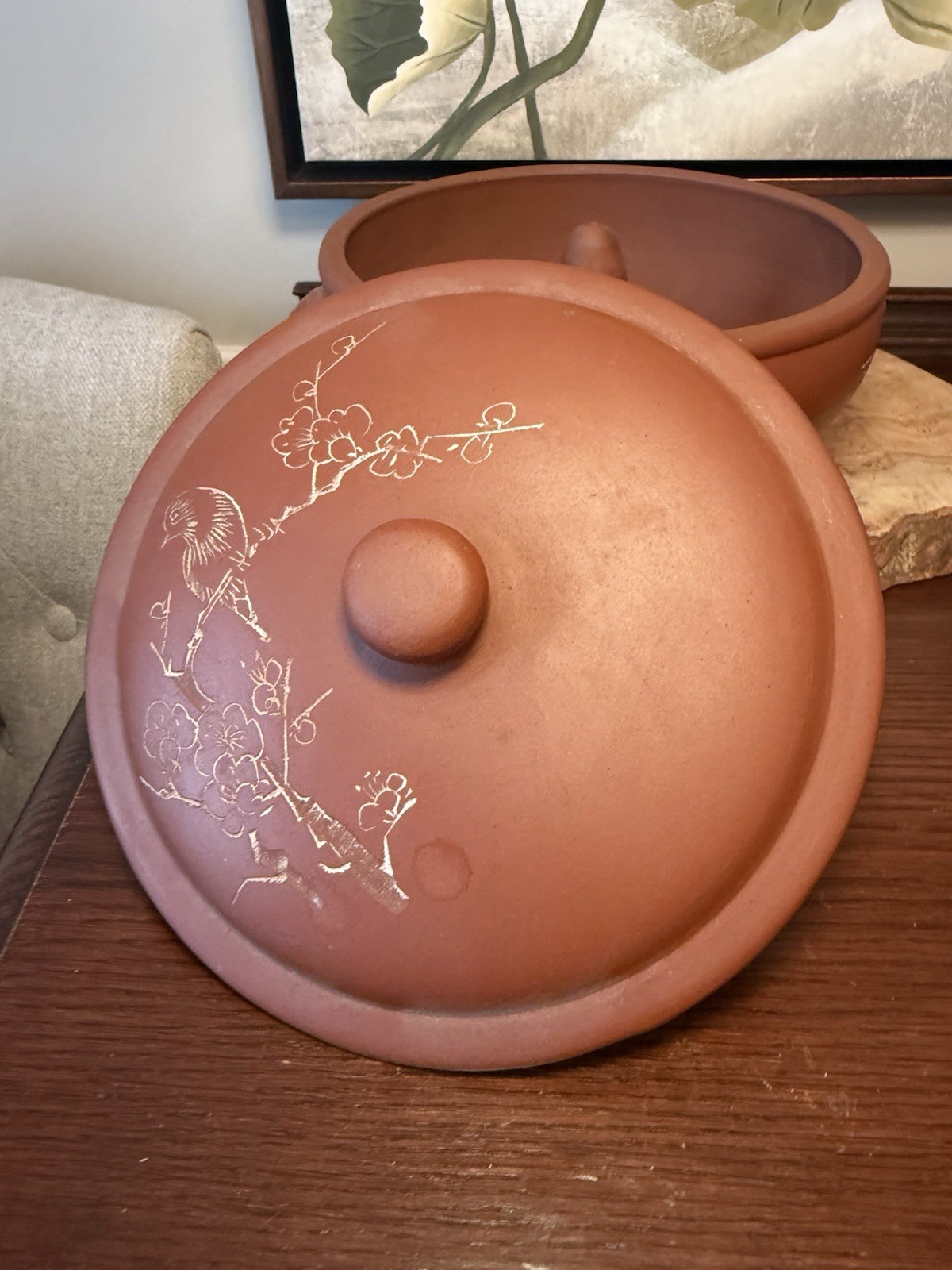 Vintage Asian Red Clay Pottery Large Steamer Yunnan Qigue Cook Pot Yixing