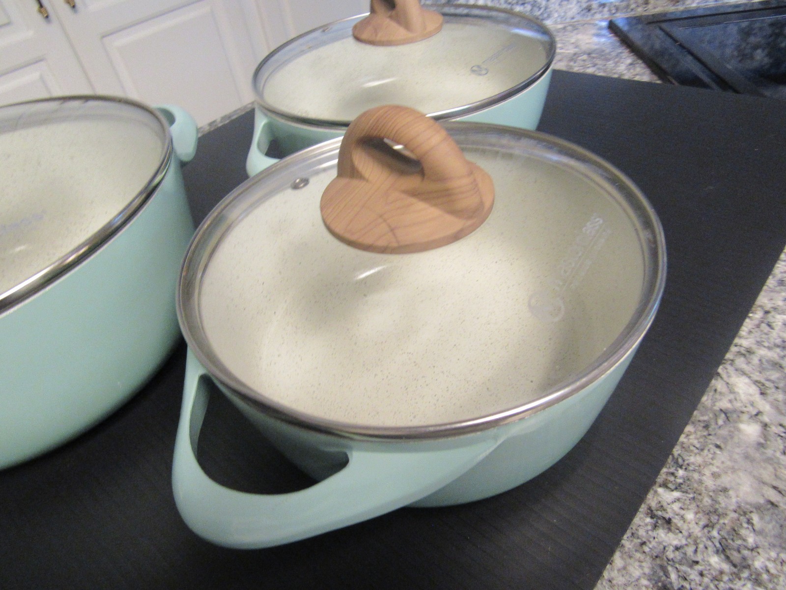 Lot of 3 Masterclass Premium Cookware Pots – Pans with Lids