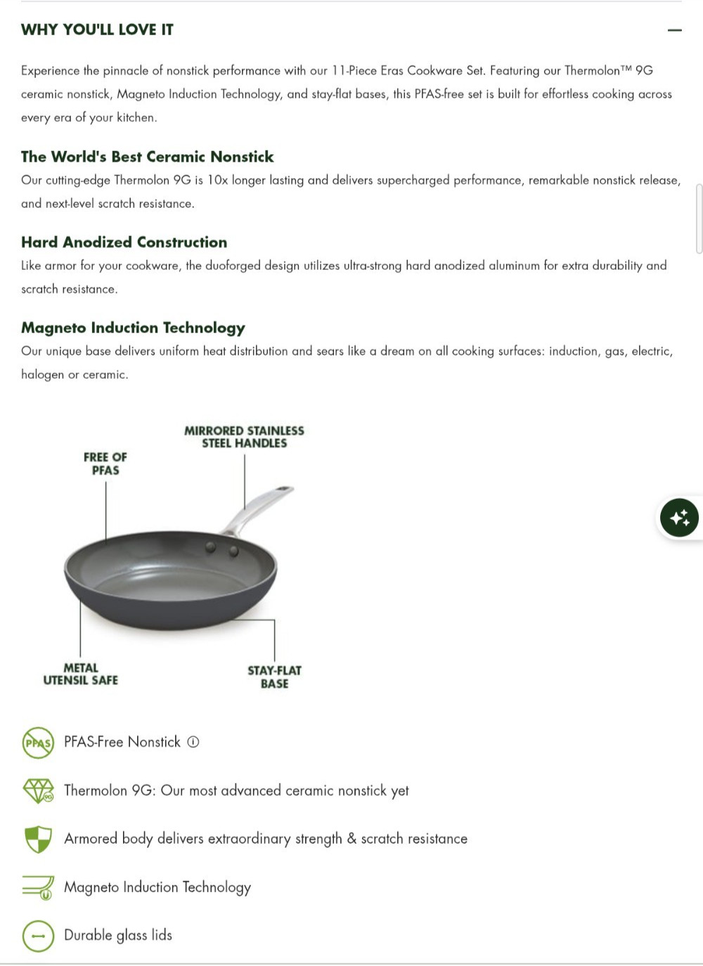 Eras Ceramic Non-Stick 11-piece Cookware Set GreenPan BLACK