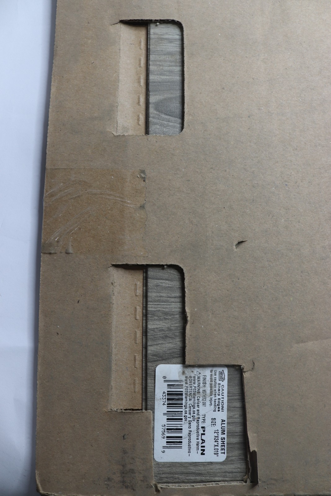 (2-Pk) M-D Aluminum Sheet Weathered Gray