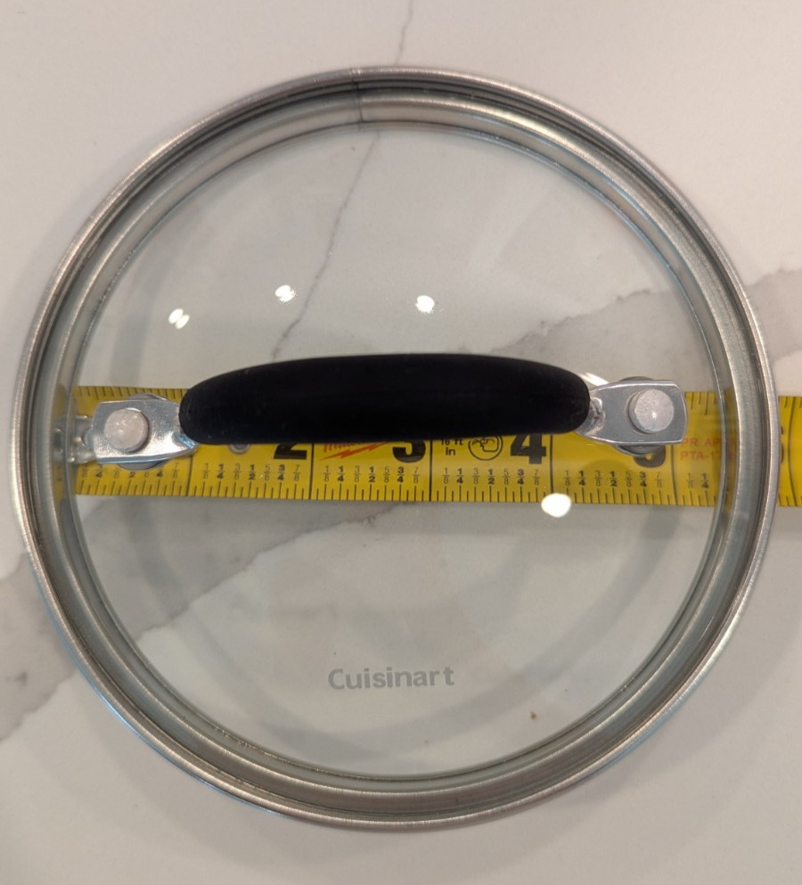 Cuisinart Glass Pan Pot Lid With 6’’ Inner Lip To Lip 5 3/8’’