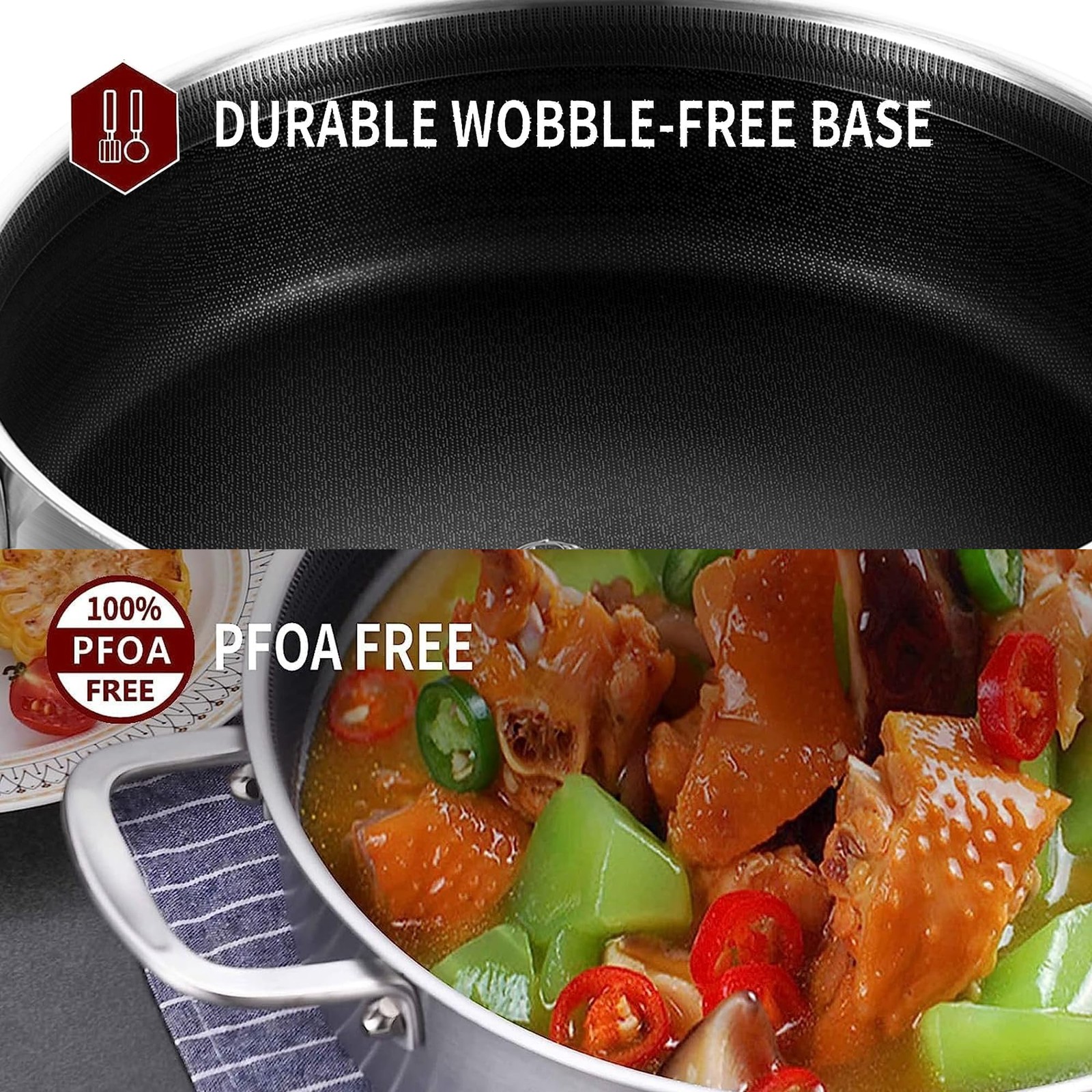 6 Qt Hybrid Triply Stainless Steel Nonstick Saut Pan With Lid12 Inch Deep Frying