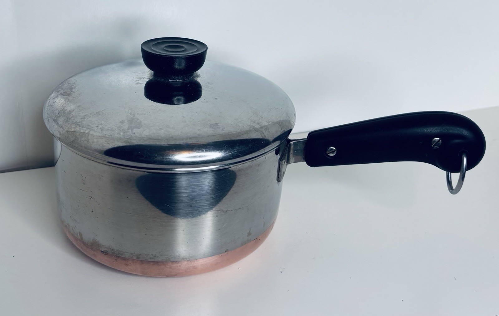 Revere Ware 1801 Pre-68 Copper Bottom Stainless 1-1/2 1.5 Quart Qt Sauce Pan Lid