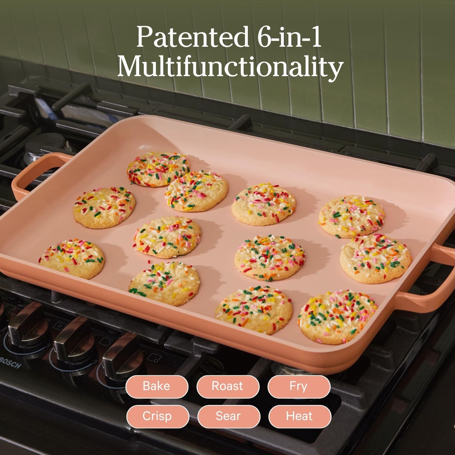 Our Place Large 20.9 In Oven / Stovetop Griddle Pan 5 Qt BLUE SALT