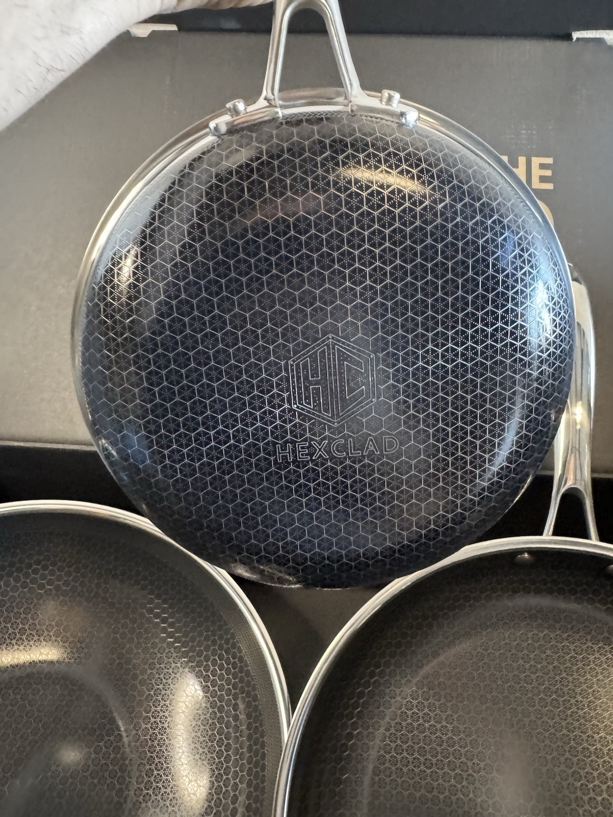 HexClad Hybrid Nonstick 7-Piece Set: 8″, 10″ & 12″ Pans, 12” Wok & Lids, NEW!