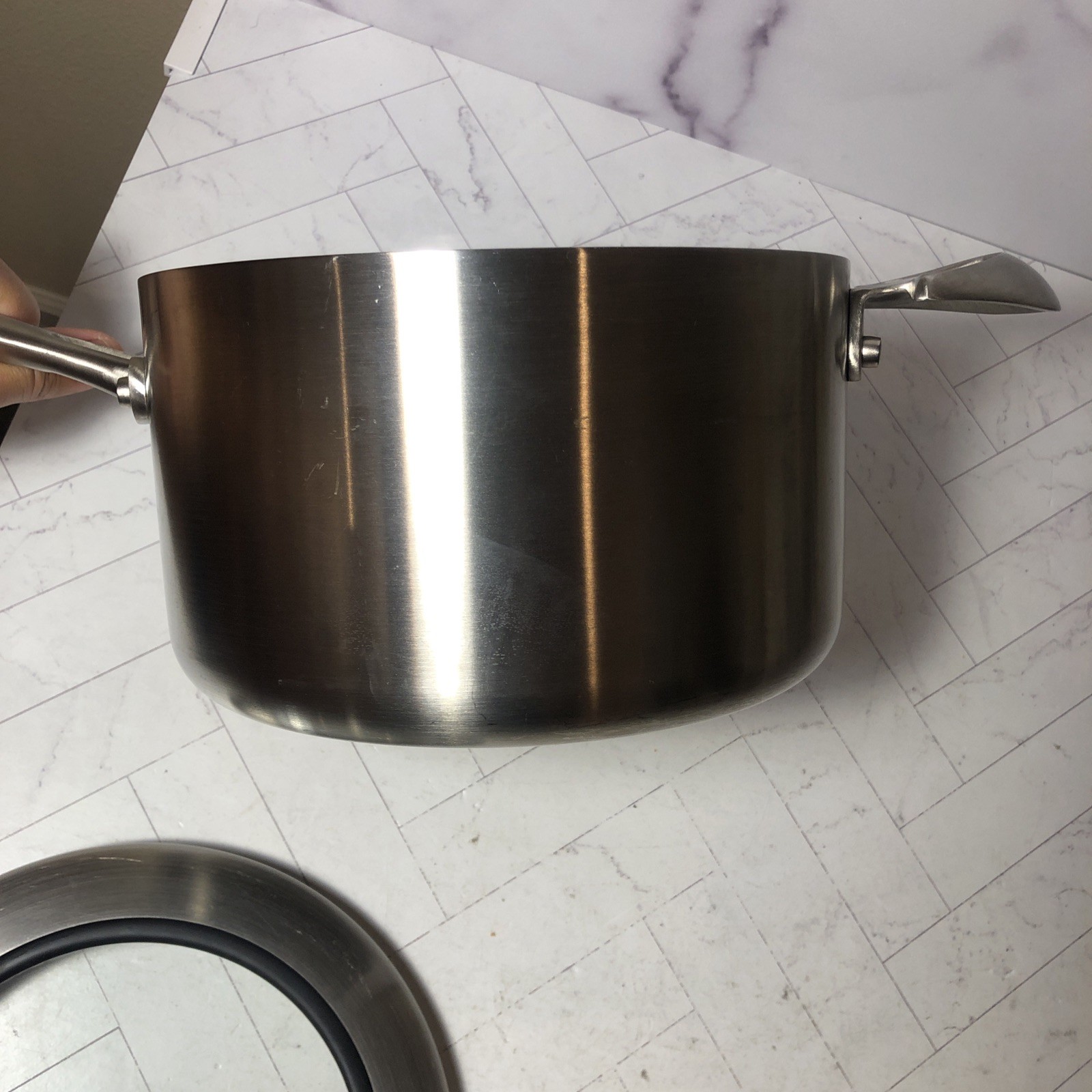 Scanpan Ctx M-03 3.25 Quart Sauce Pot Ceramic Titanium Induction w Lid CLEAN