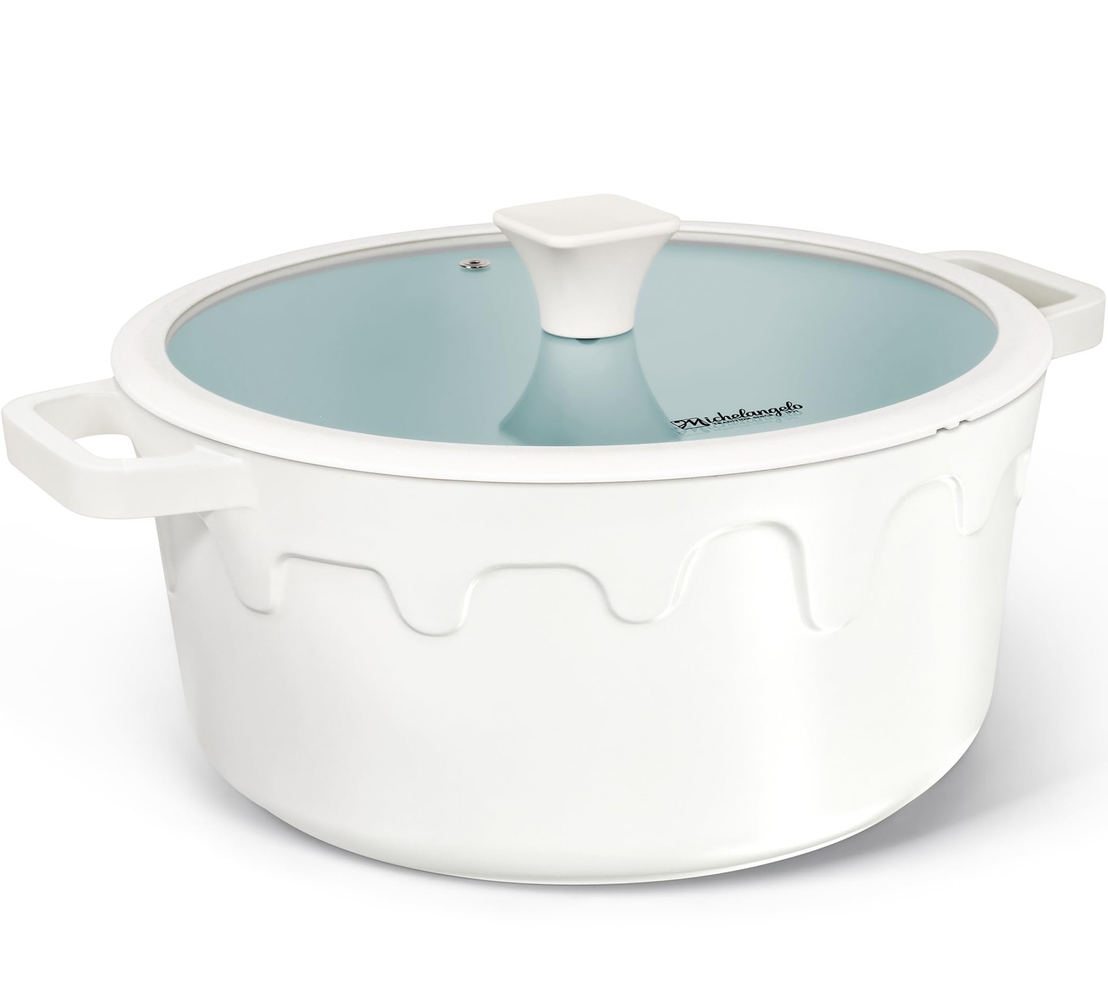 MICHELANGELO 8 Quart Stock Pot with Lid, Titanium Ceramic Nonstick Soup Pot
