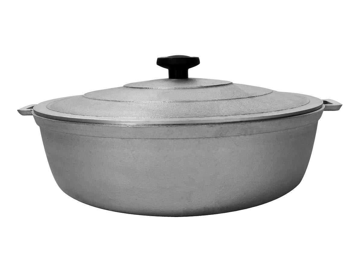 Aluminum Caldera Dutch Oven Cast Aluminum Cookware 3.4 Quart, Silver