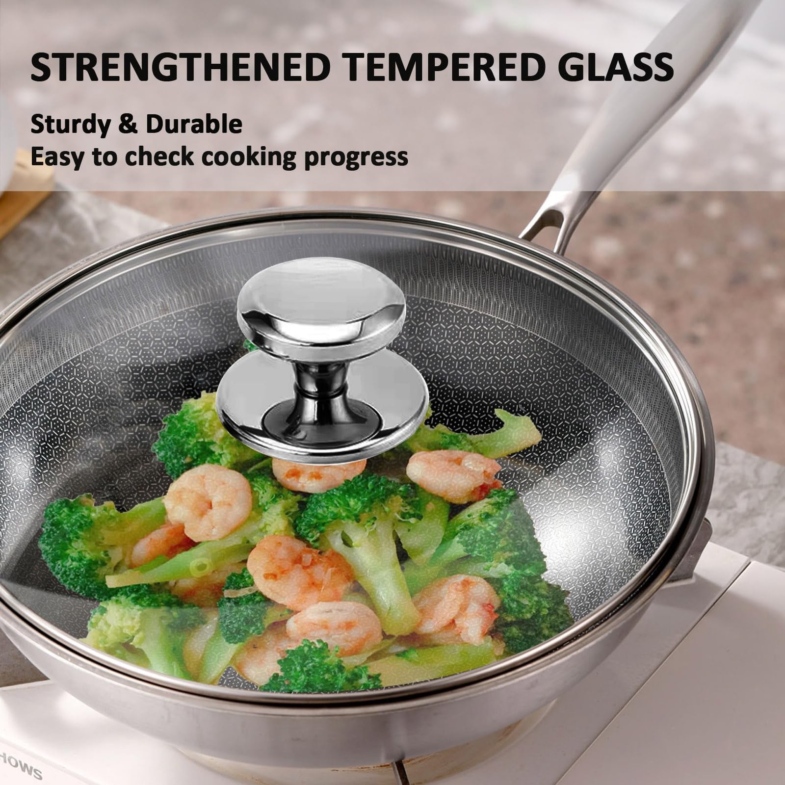 Glass Lids for 8, 9.5, 10.25, 11, 12, 12.6 Inch Frying Pans, Pots, Cast Iron …