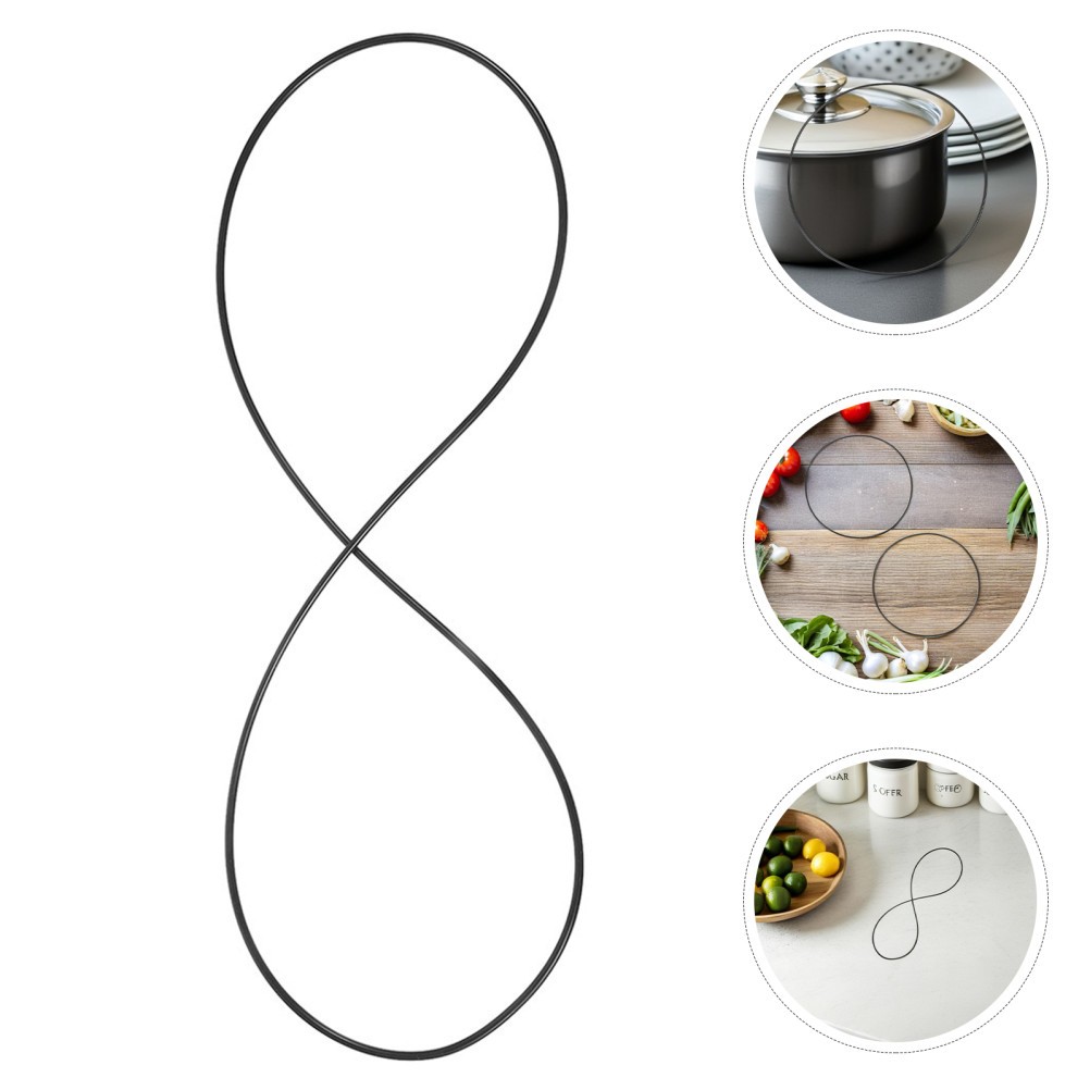 2Pcs Durable Slow Cooker Lid Latch Strap Black Rubber Pan Lid Secure Bands