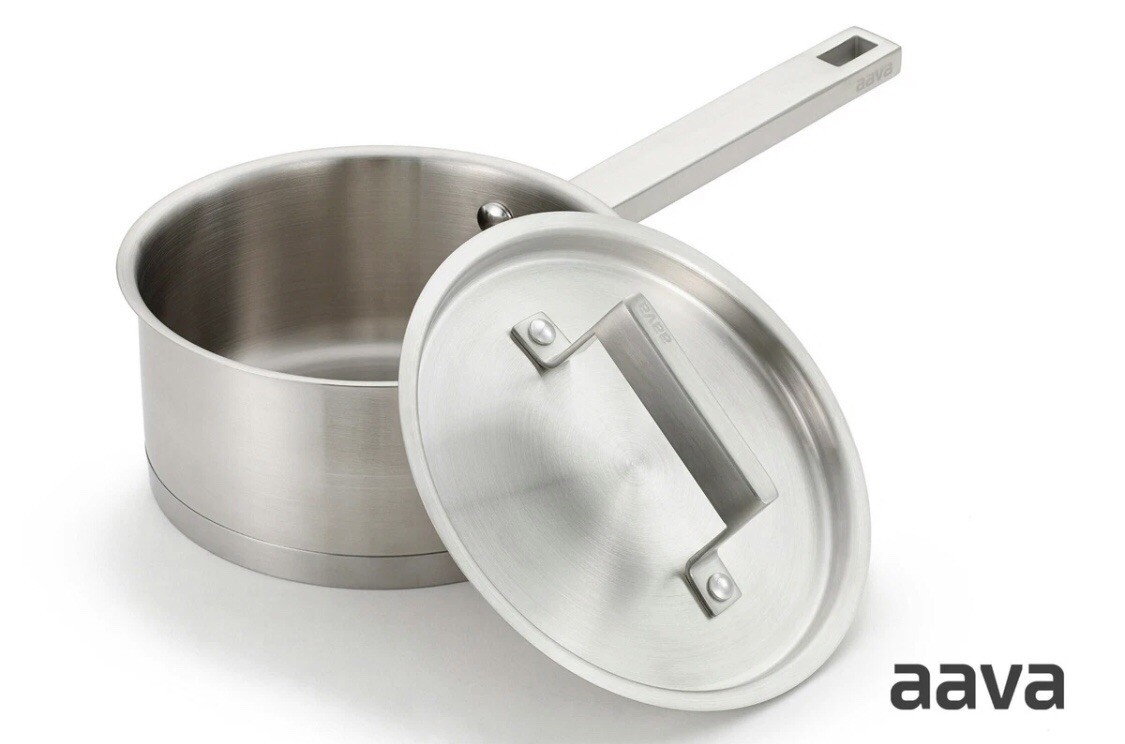 Aava Elements Stainless Steel Saucepan With Lid NEW In Box MSRP $650
