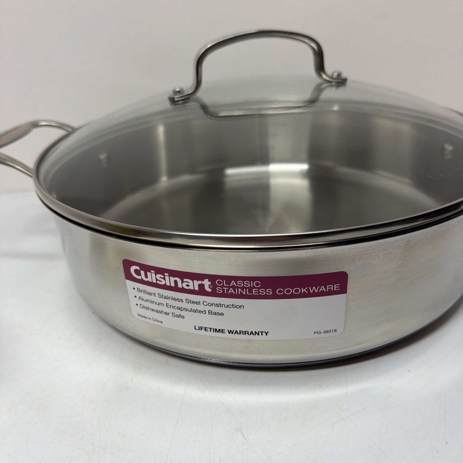 CUISINART STAINLESS STEEL 5.5 QT SAUTÉ PAN w/2 HANDLEs & COVER Model 8755-30BO-1