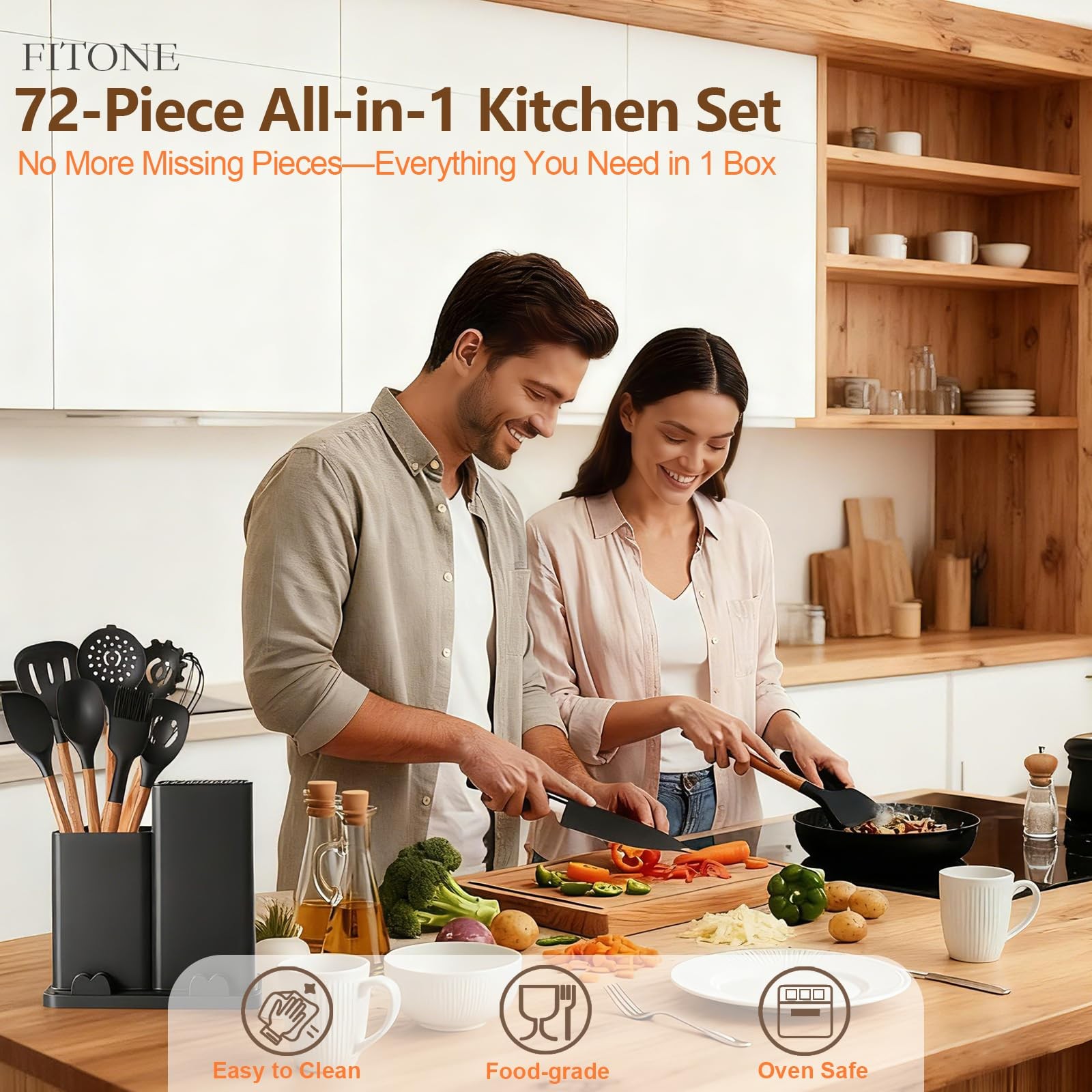 72-Piece Kitchen Cooking Set, Pots and Pans Cookware, Nonstick Cookware Set, …