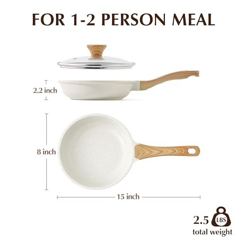 SENSARTE Nonstick Ceramic Frying Pan with Lid, Induction Skillet