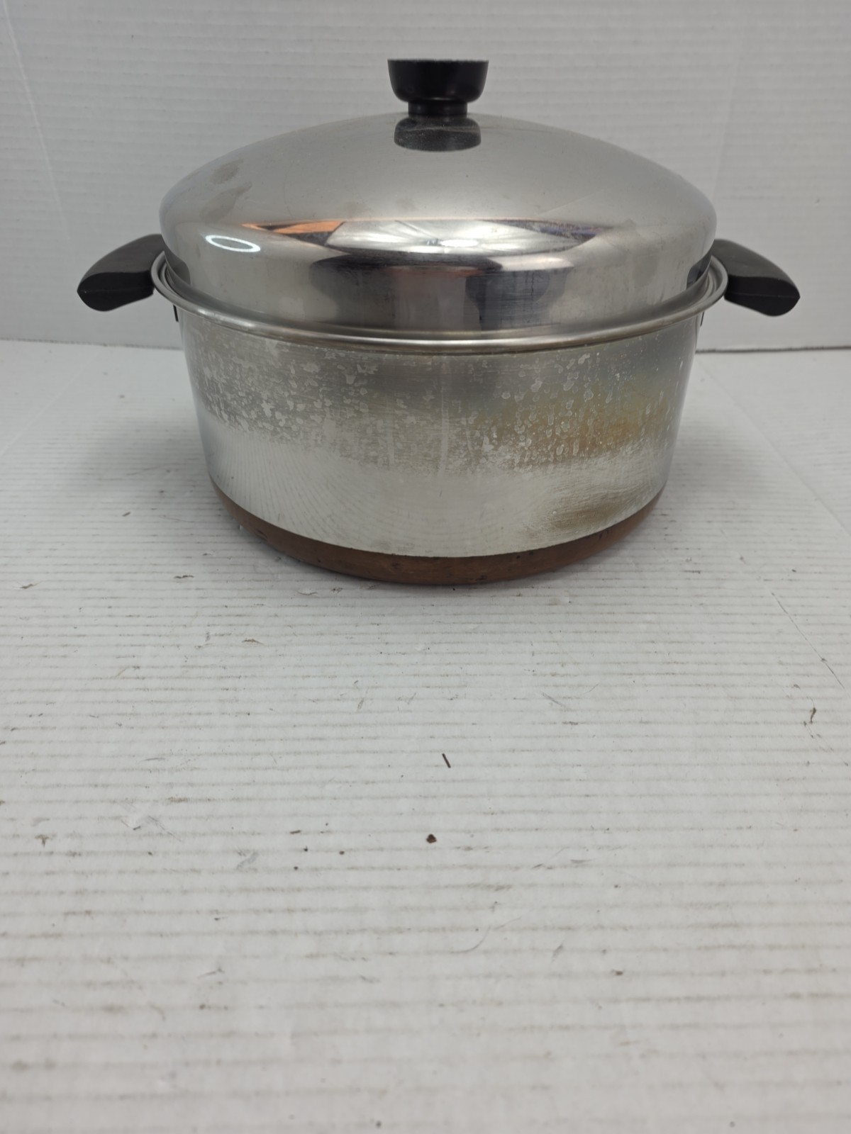 Vintage Revere Ware 1801 Copper Clad 5 Qt Casserole Pan Pot W Lid 10 In USA