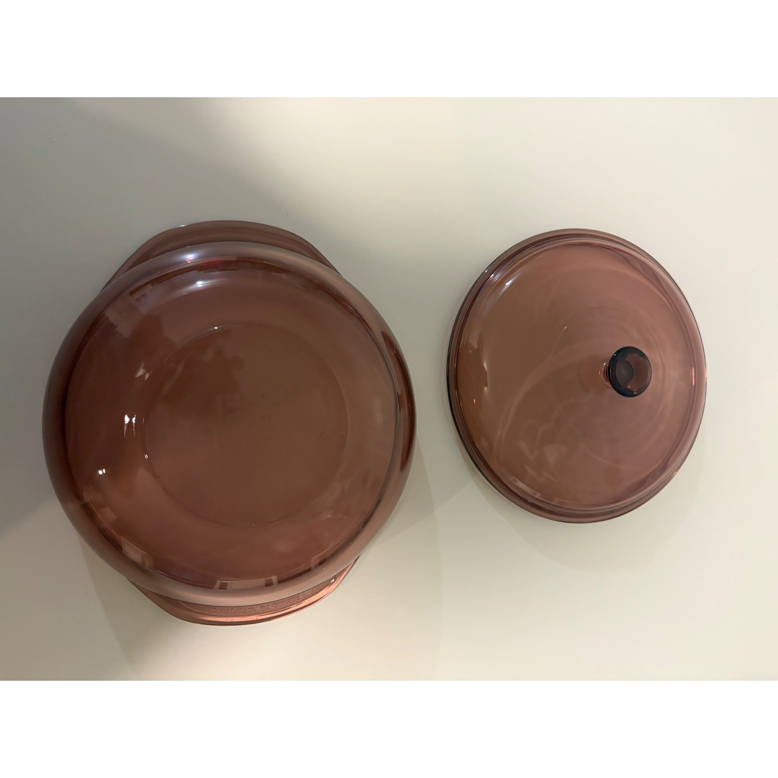 Vintage Pyrex Visions Cranberry 2L Casserole Dish with Lid 624 Round Glass USA