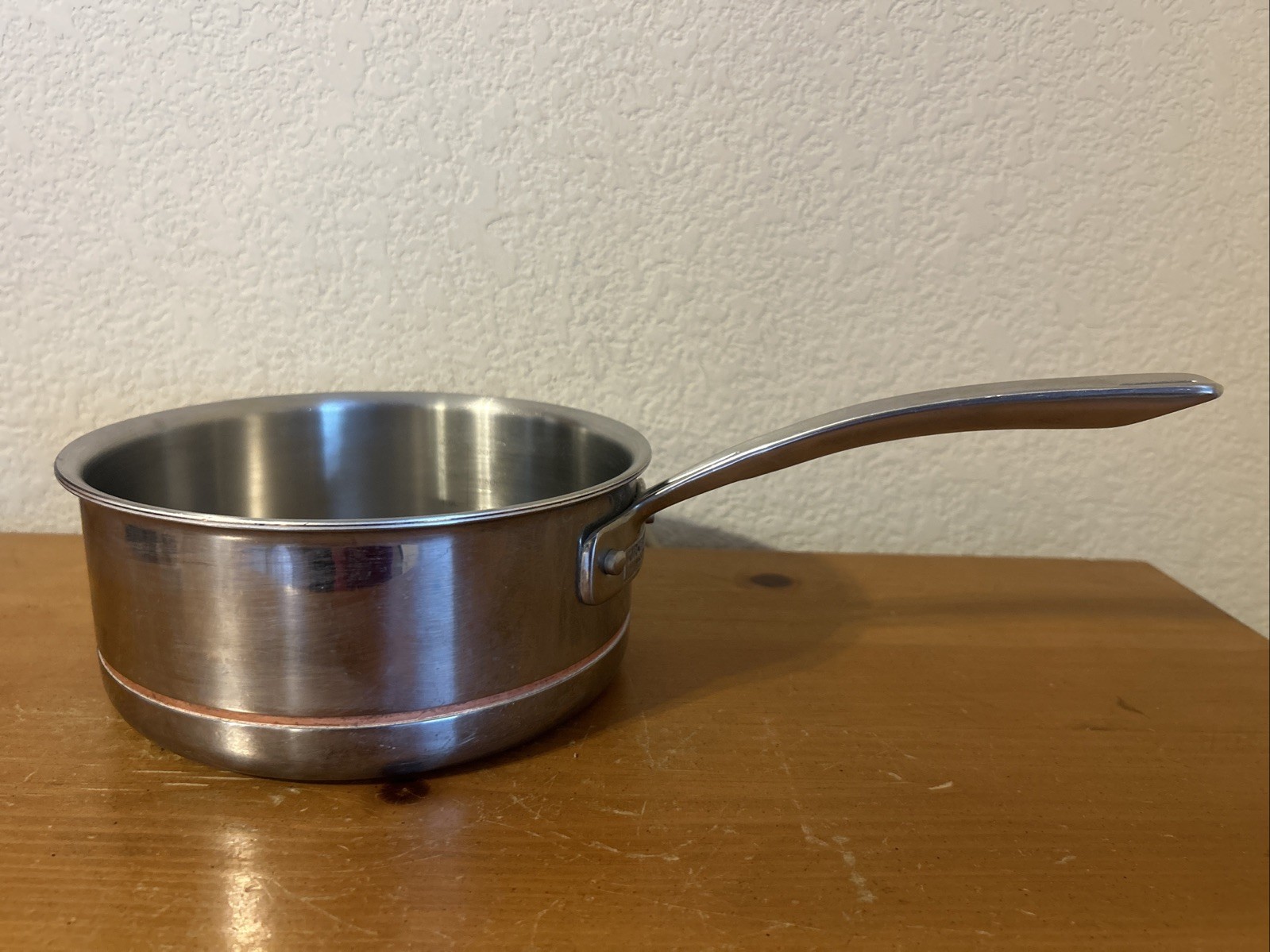KIRKLAND SIGNATURE PROFESSIONAL QUALITY 3 Qt COPPER CORE SAUCEPAN No Lid